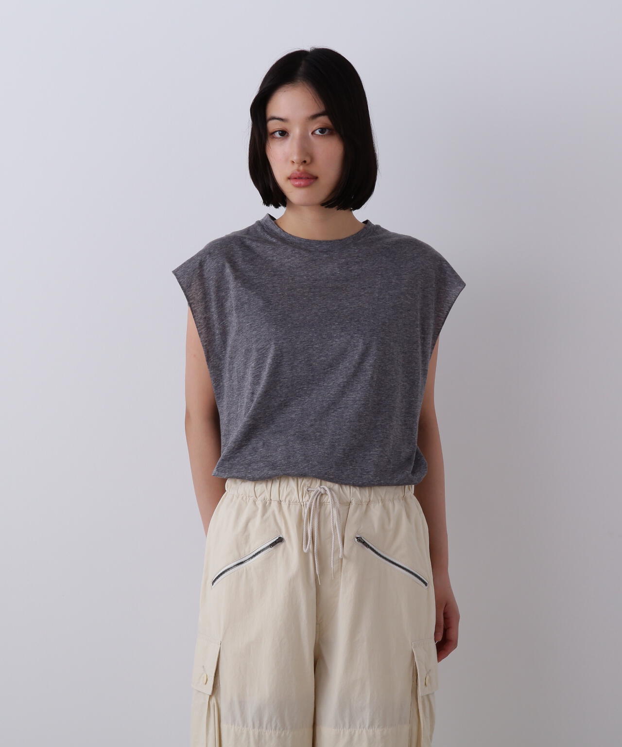 YLEVE / COTTON SHEER JERSEY SLEEVELESS