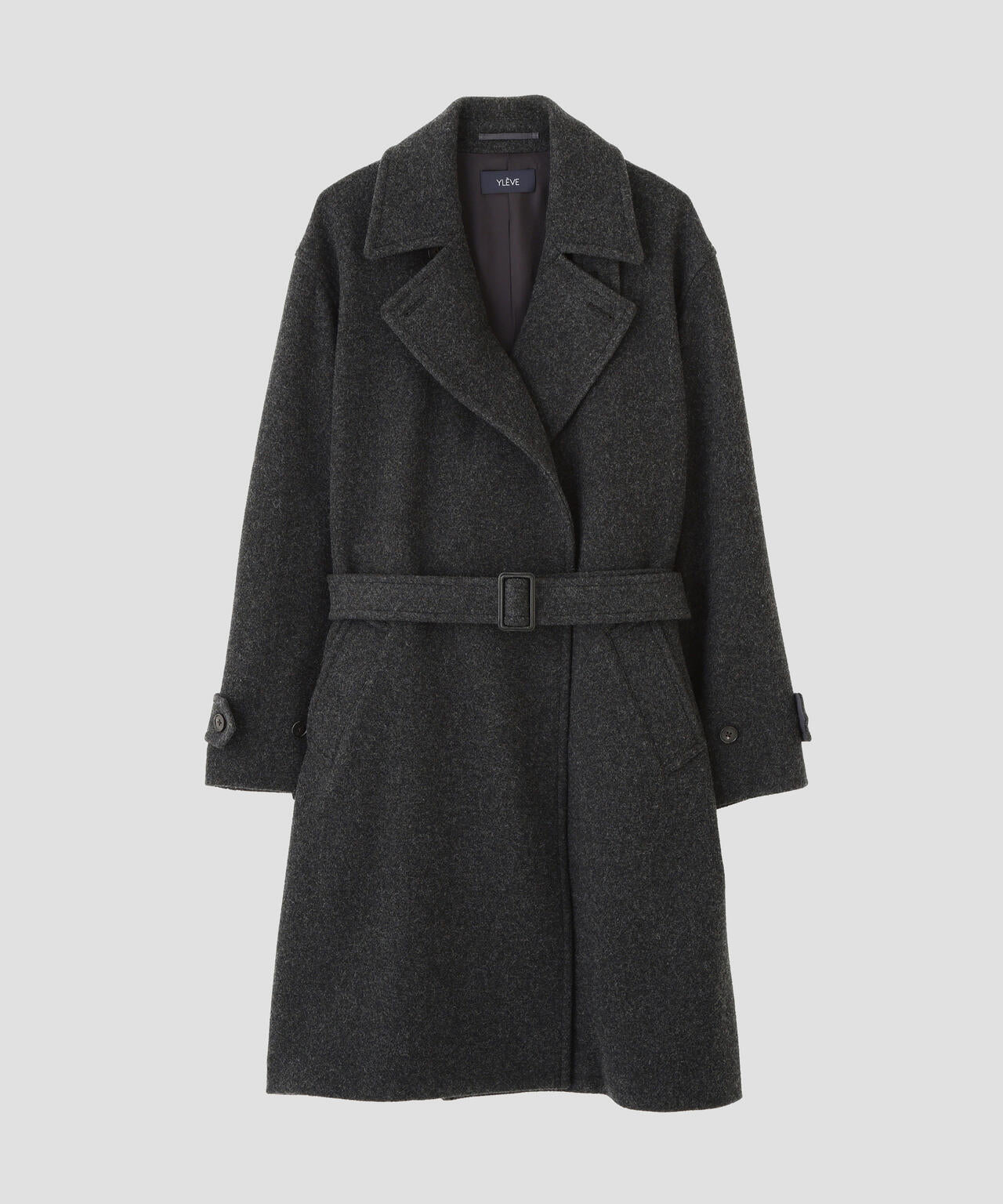 YLEVE / BLANKET-BRUSHED WOOL LONG COAT