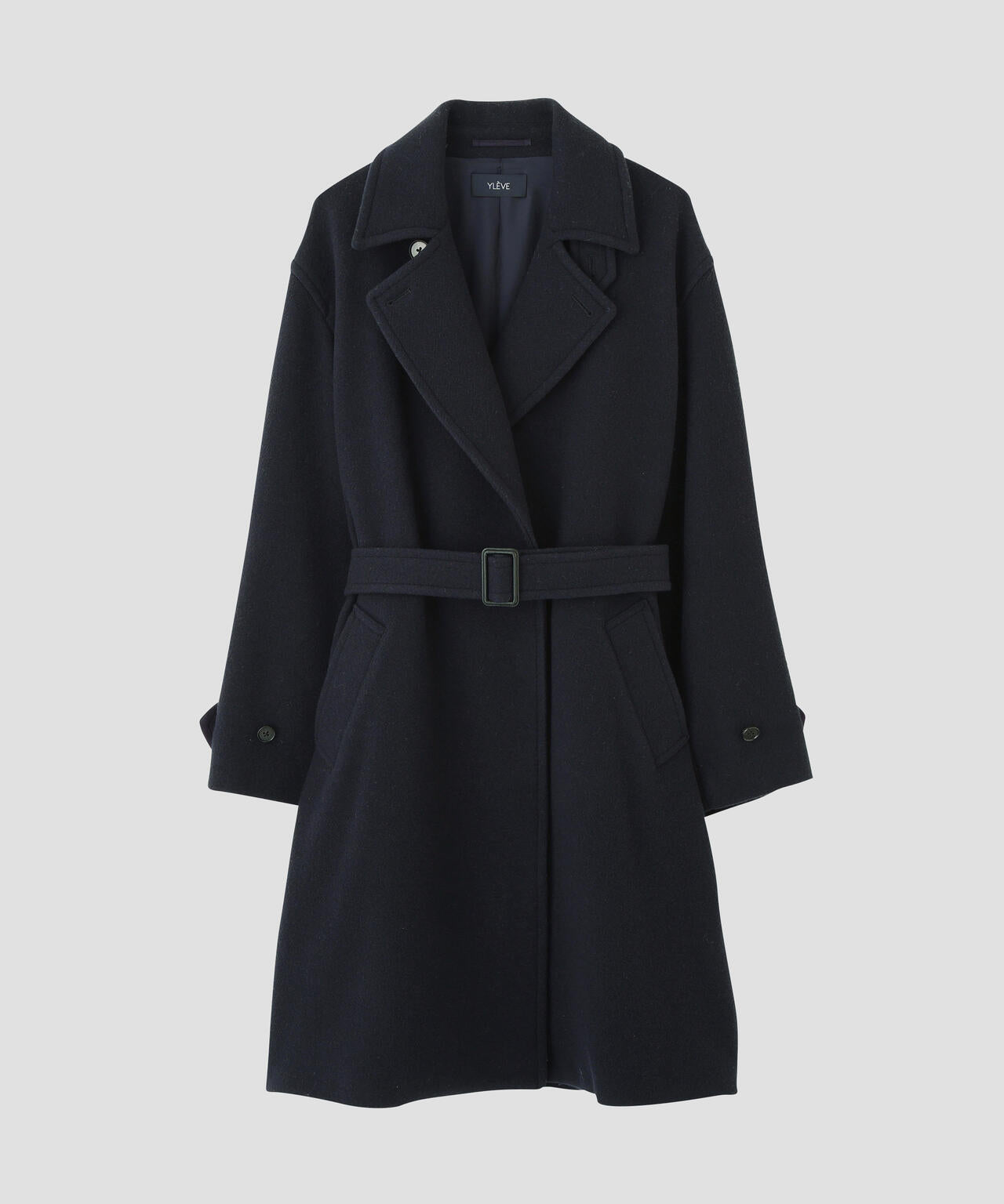 YLEVE / BLANKET-BRUSHED WOOL LONG COAT