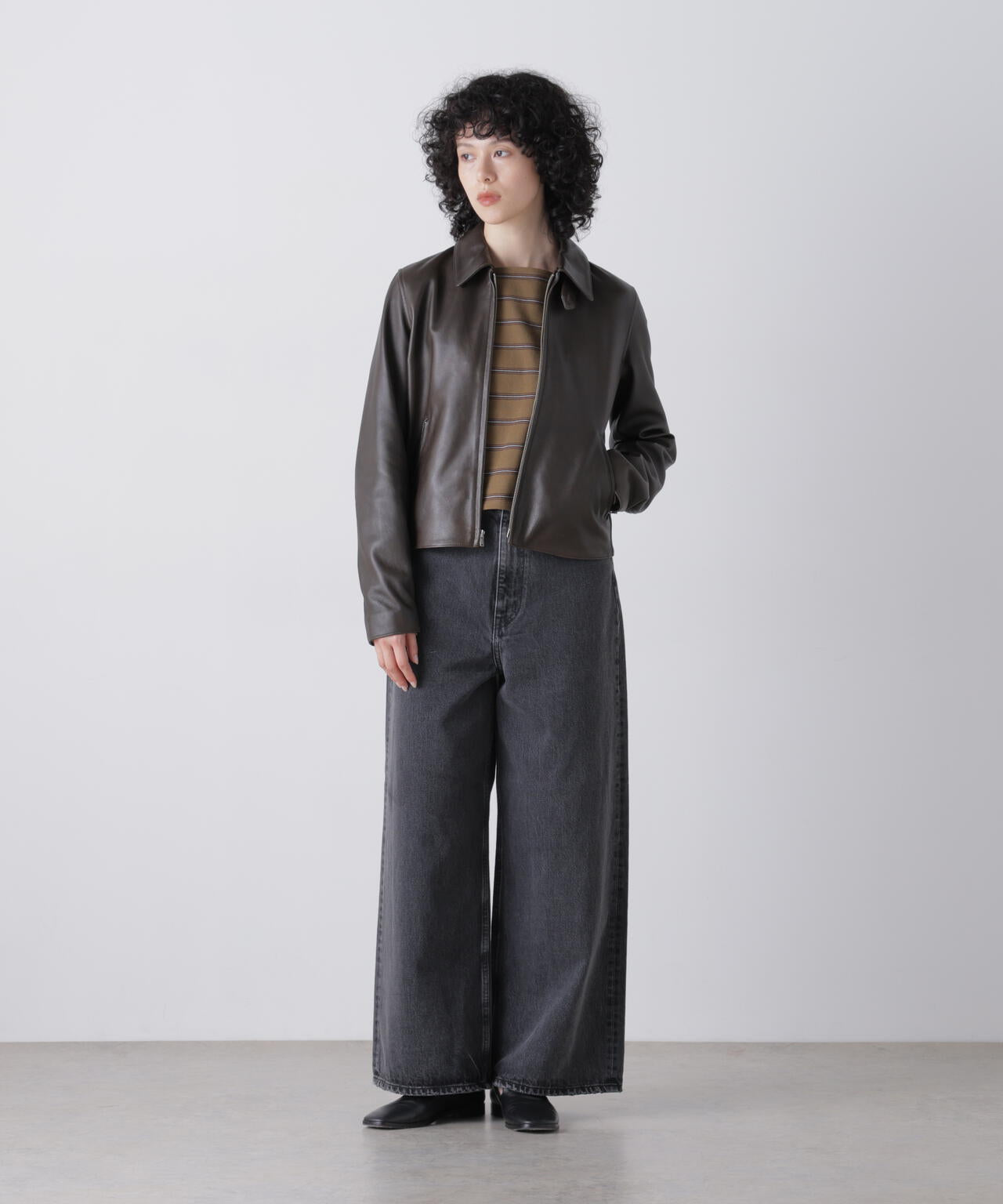 YLEVE / SHEEP AVIATOR LEATHER JACKET
