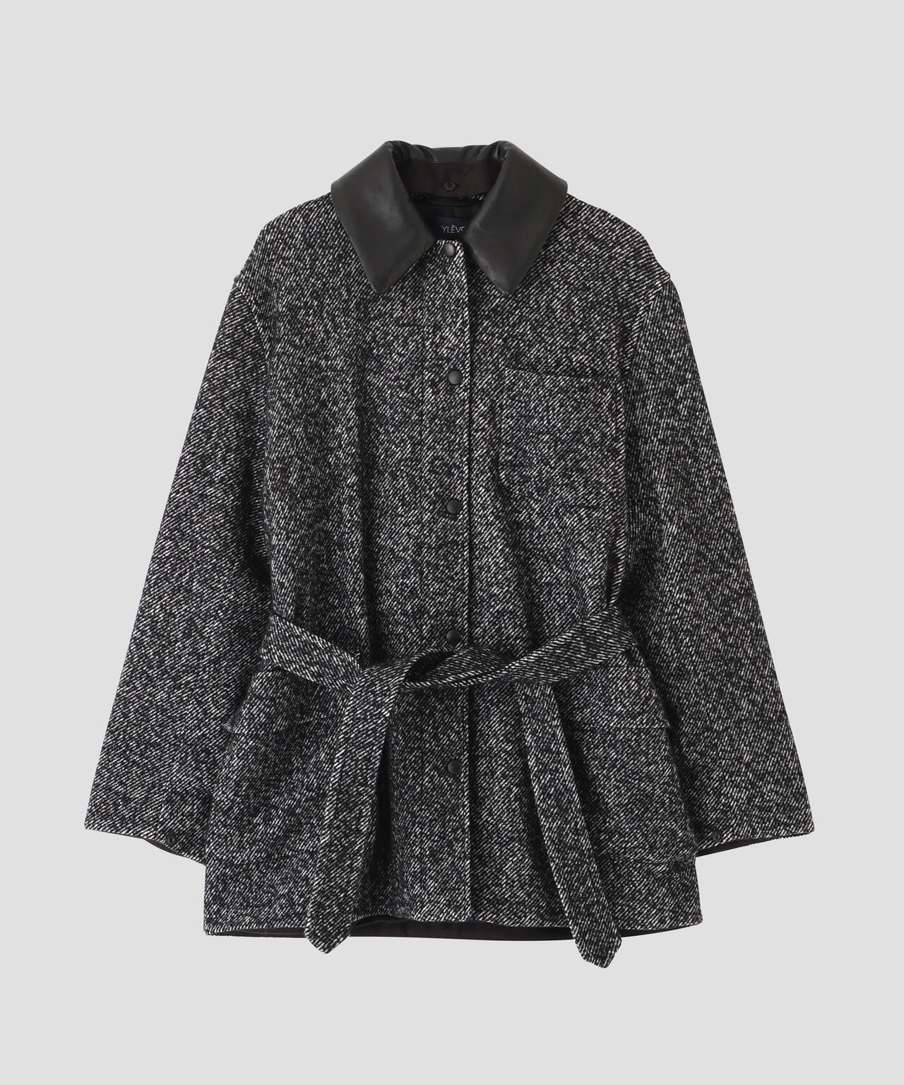 YLEVE / NEPPED TWEED COVERALL JACKET