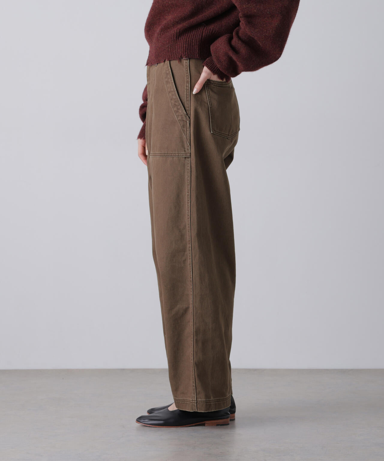 YLEVE / SUN-FADED COTTON TWILL PANTS