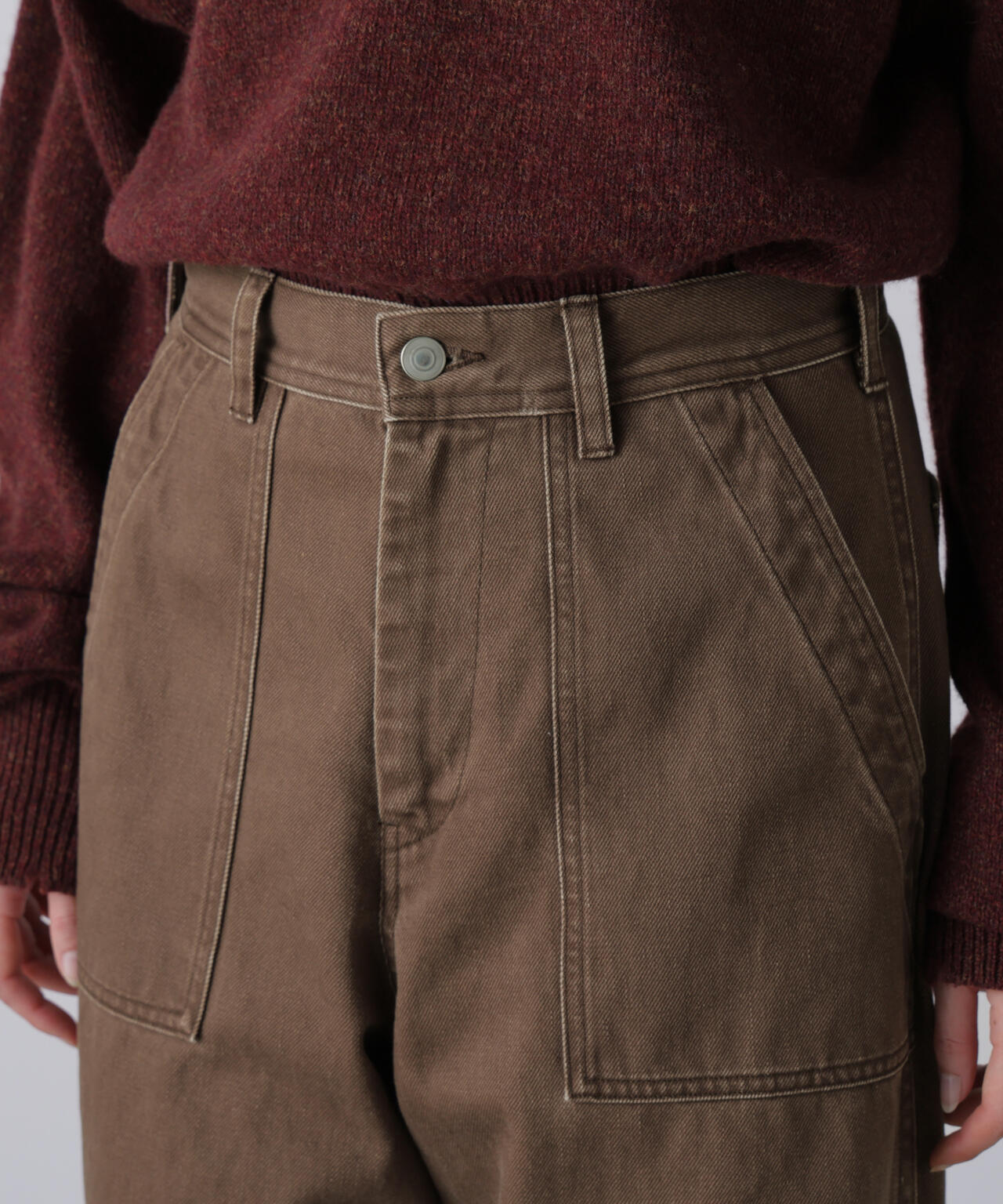 YLEVE / SUN-FADED COTTON TWILL PANTS
