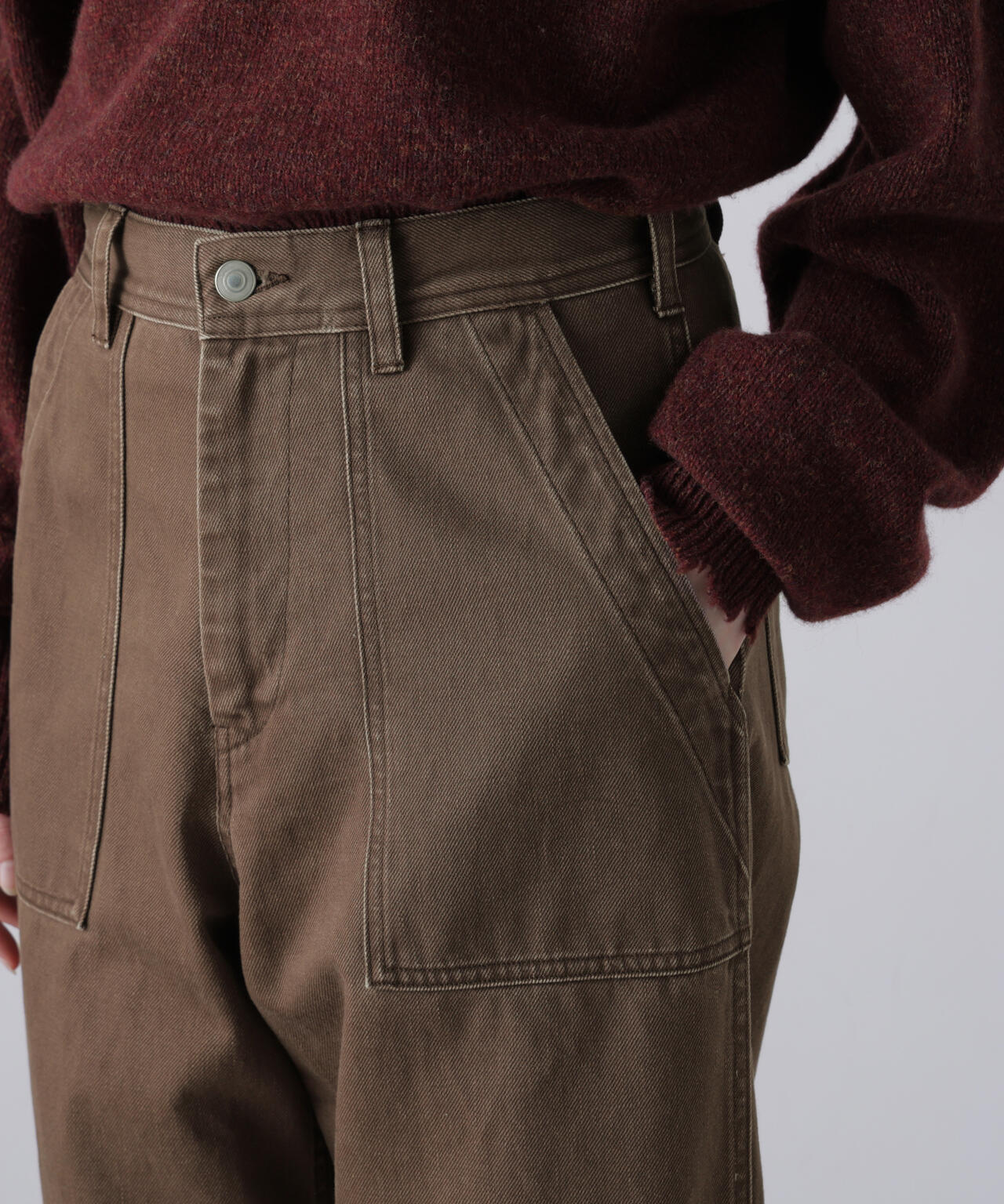 YLEVE / SUN-FADED COTTON TWILL PANTS