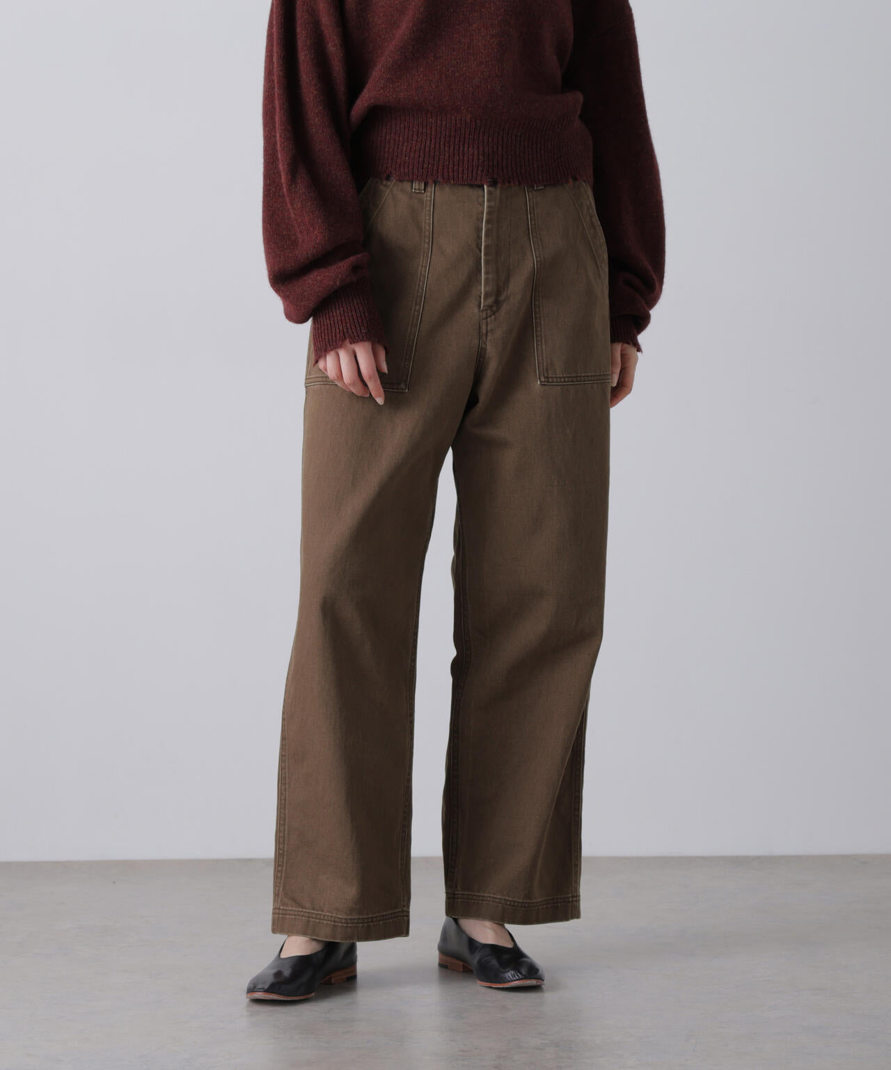 YLEVE / SUN-FADED COTTON TWILL PANTS