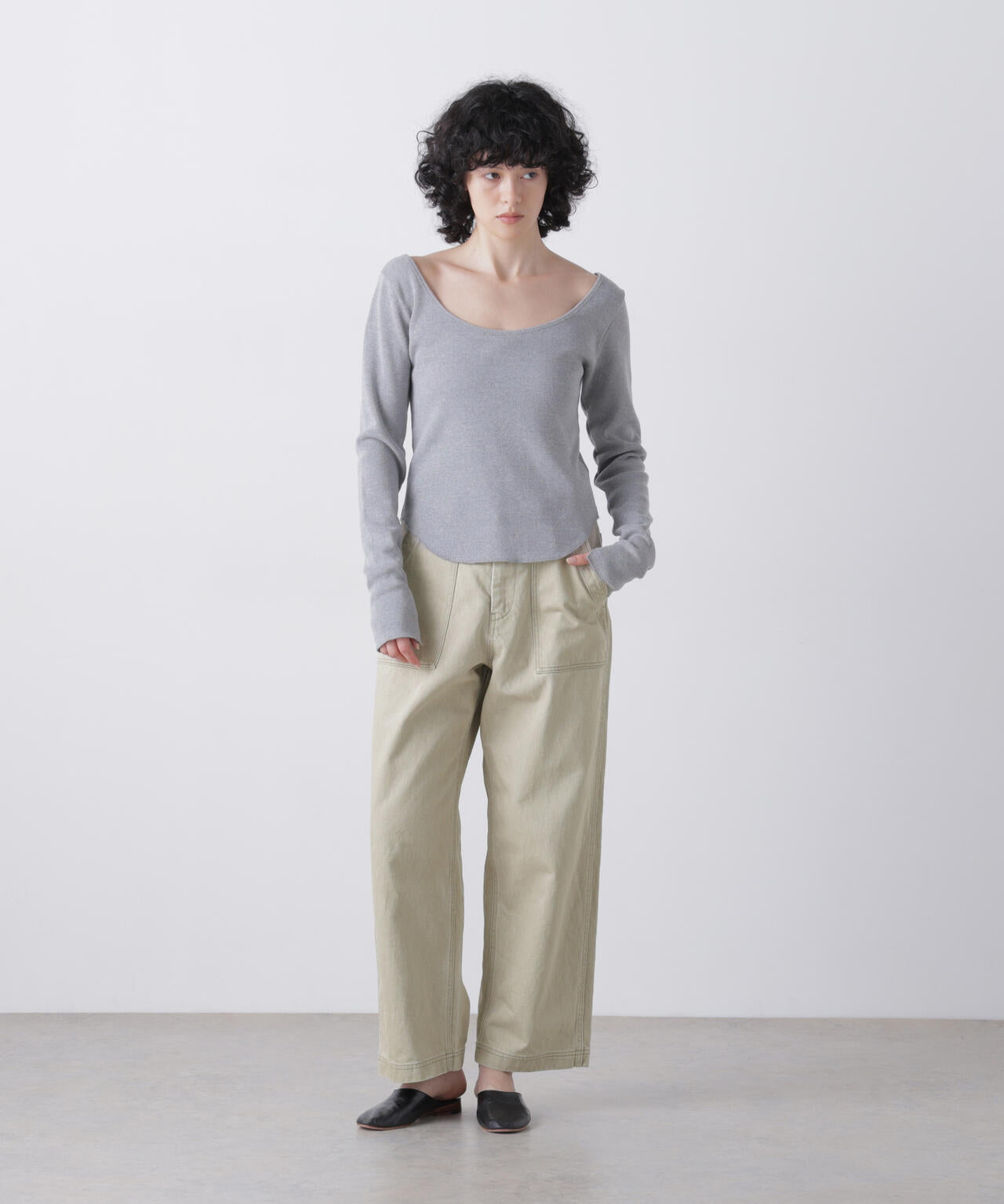 YLEVE / SUN-FADED COTTON TWILL PANTS