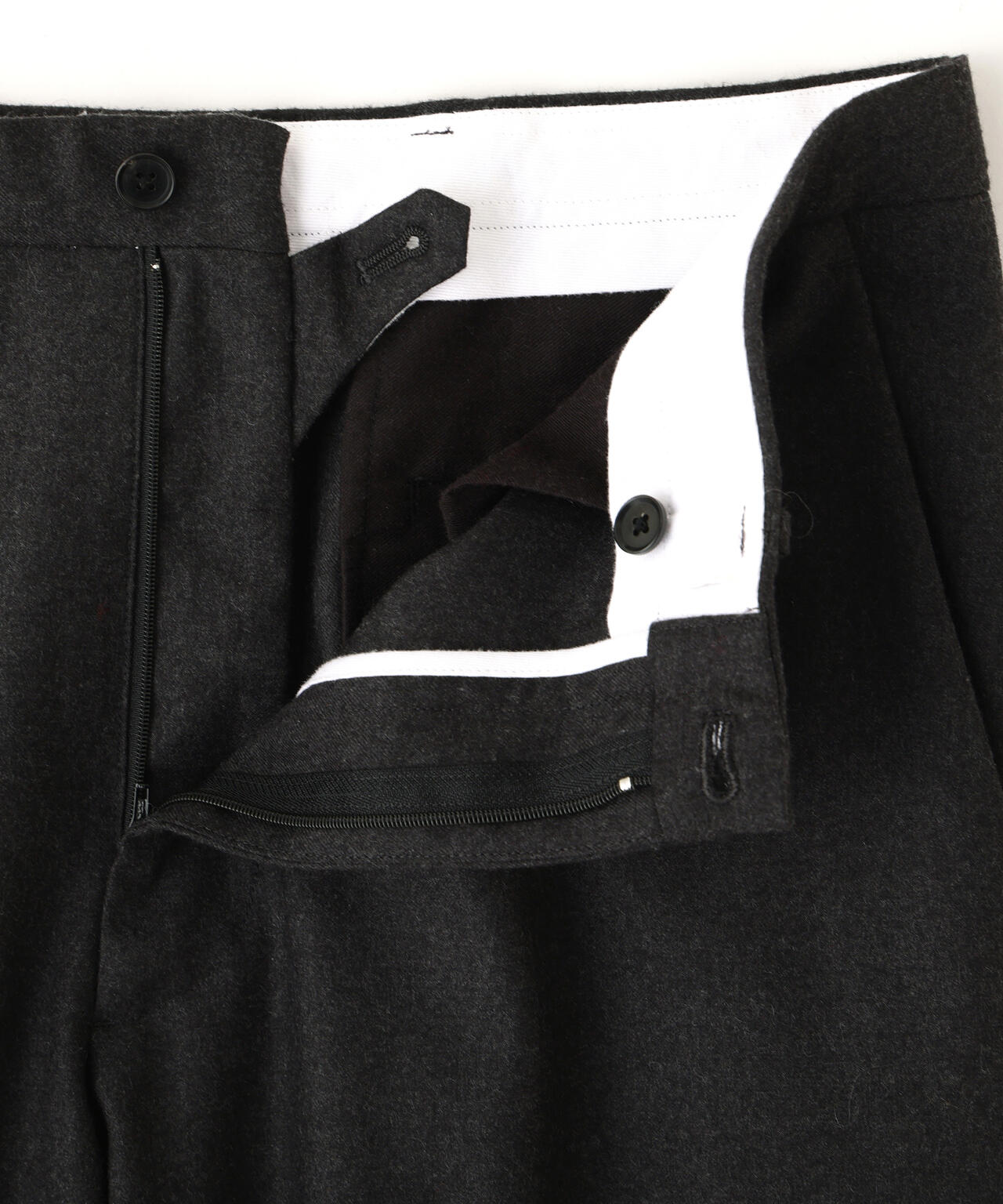 YLEVE / NON MULESING WOOL LIGHT FLANNEL TROUSERS