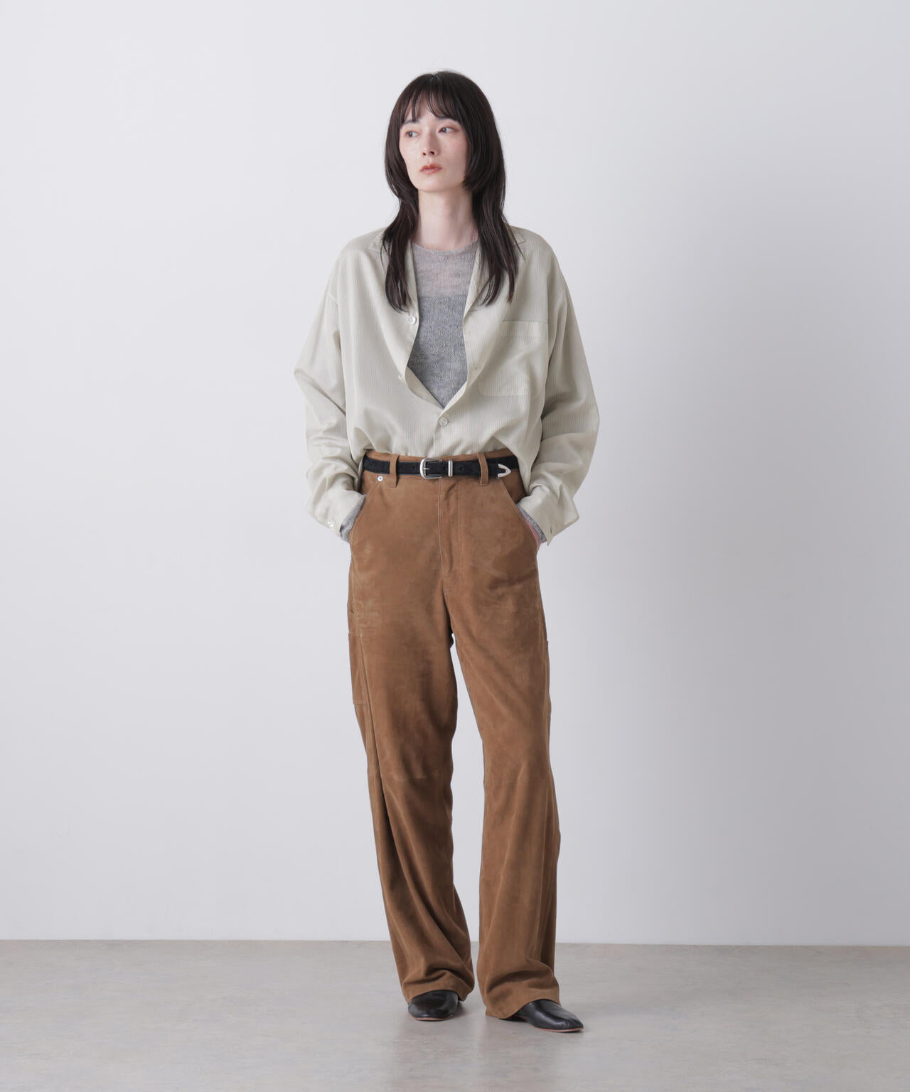 YLEVE / ACETATE CUPRO STRIPE PJ SHIRT