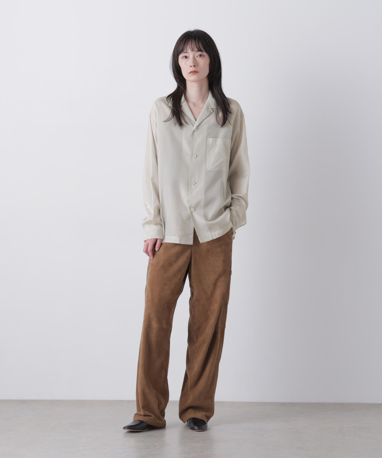 YLEVE / ACETATE CUPRO STRIPE PJ SHIRT
