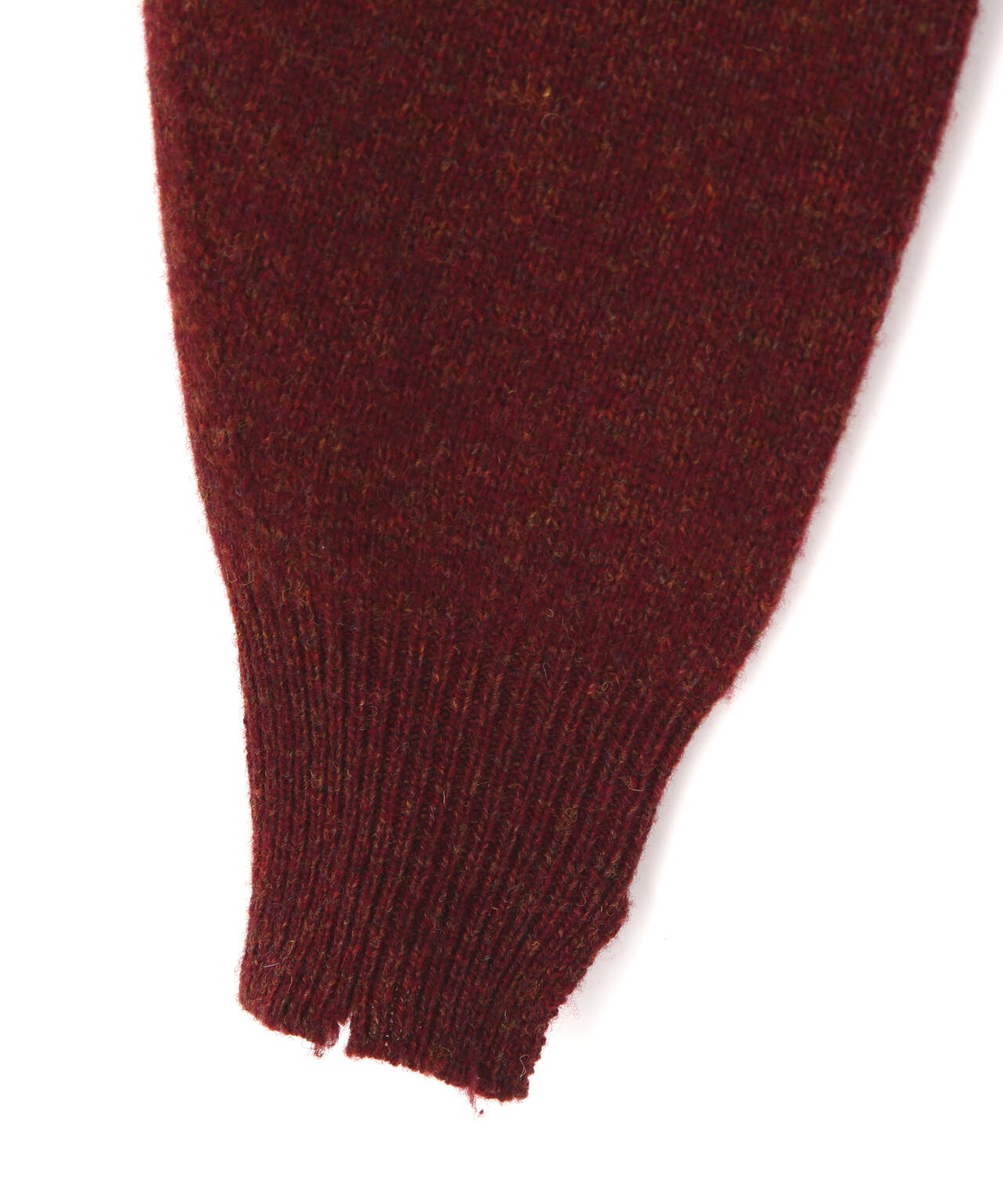 YLEVE / FRAYED EDGE V-NECK KNIT PULLOVER