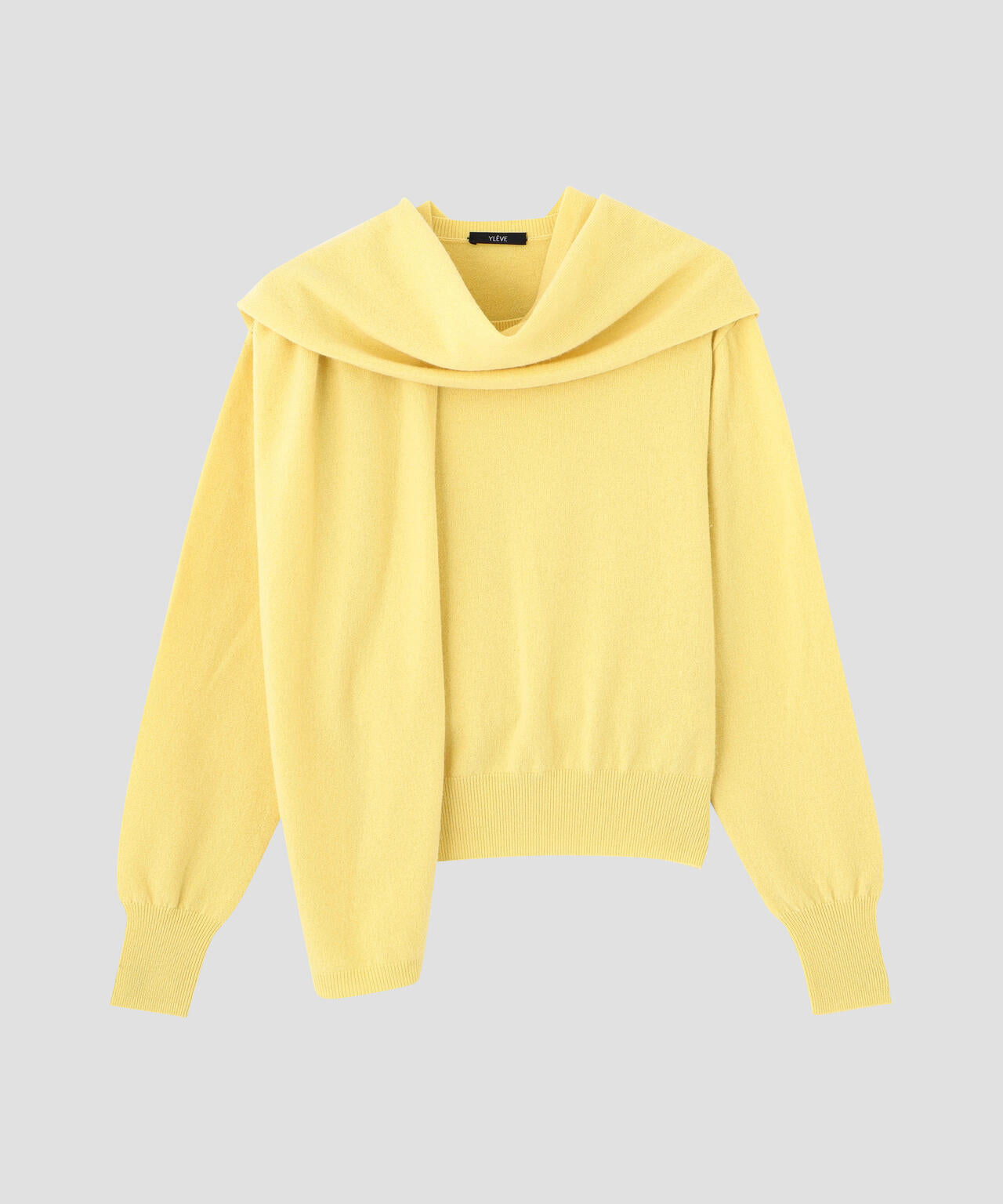 YLEVE / WOOL CASHMERE SCARF KNIT PULLOVER
