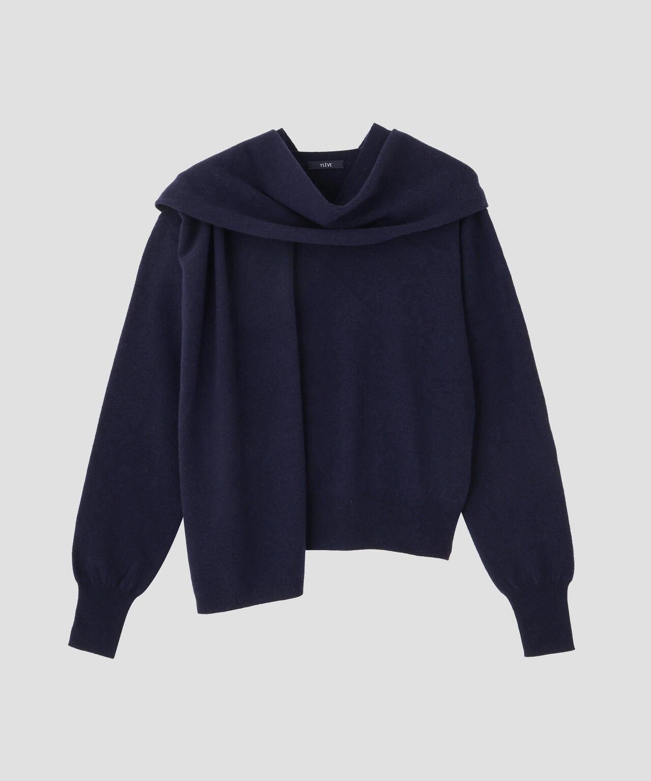 YLEVE / WOOL CASHMERE SCARF KNIT PULLOVER