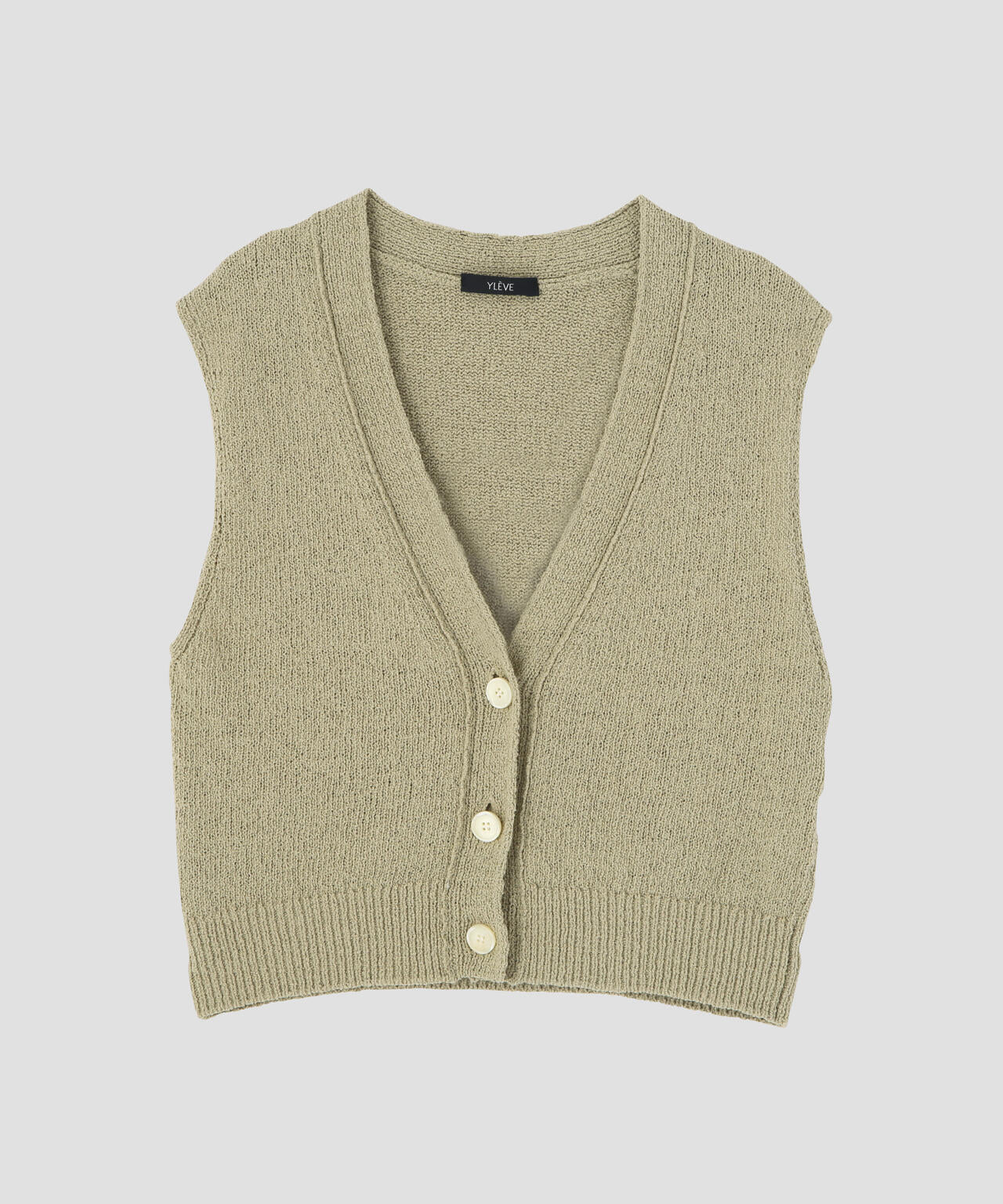 YLEVE / COTTON BOUCLE KNIT VEST