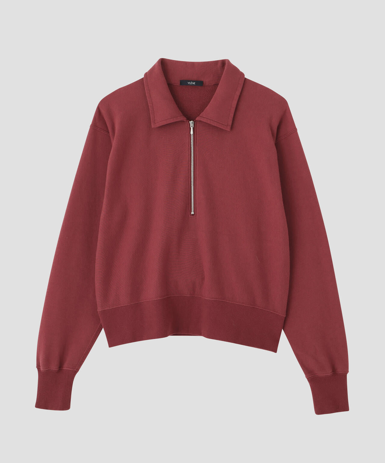 YLEVE / SOFT COTTON HALF ZIP SWEAT SHIRT