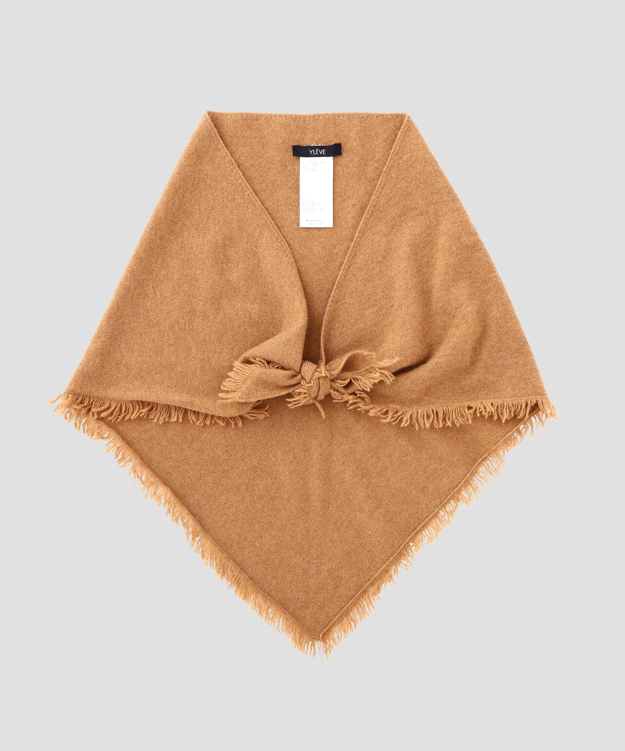 YLEVE / CASHMERE KNIT TRIANGLE STOLE