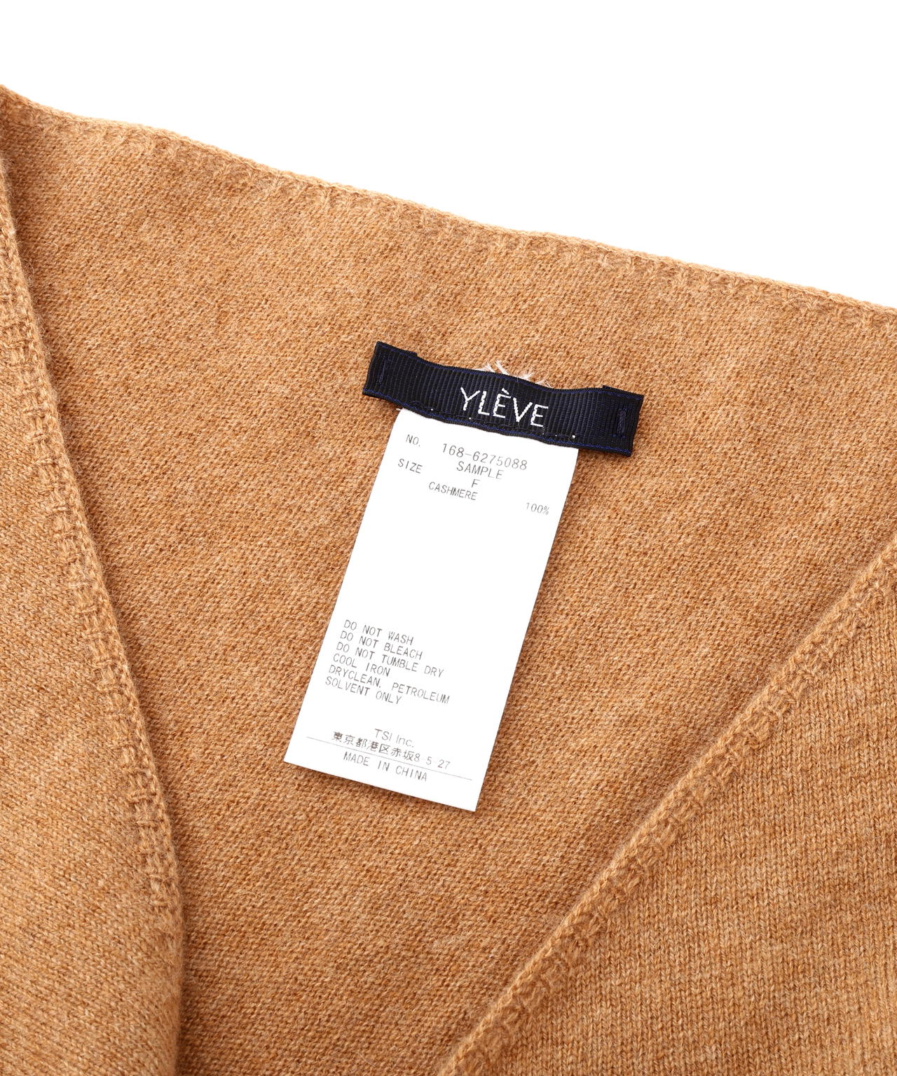 YLEVE / CASHMERE KNIT TRIANGLE STOLE