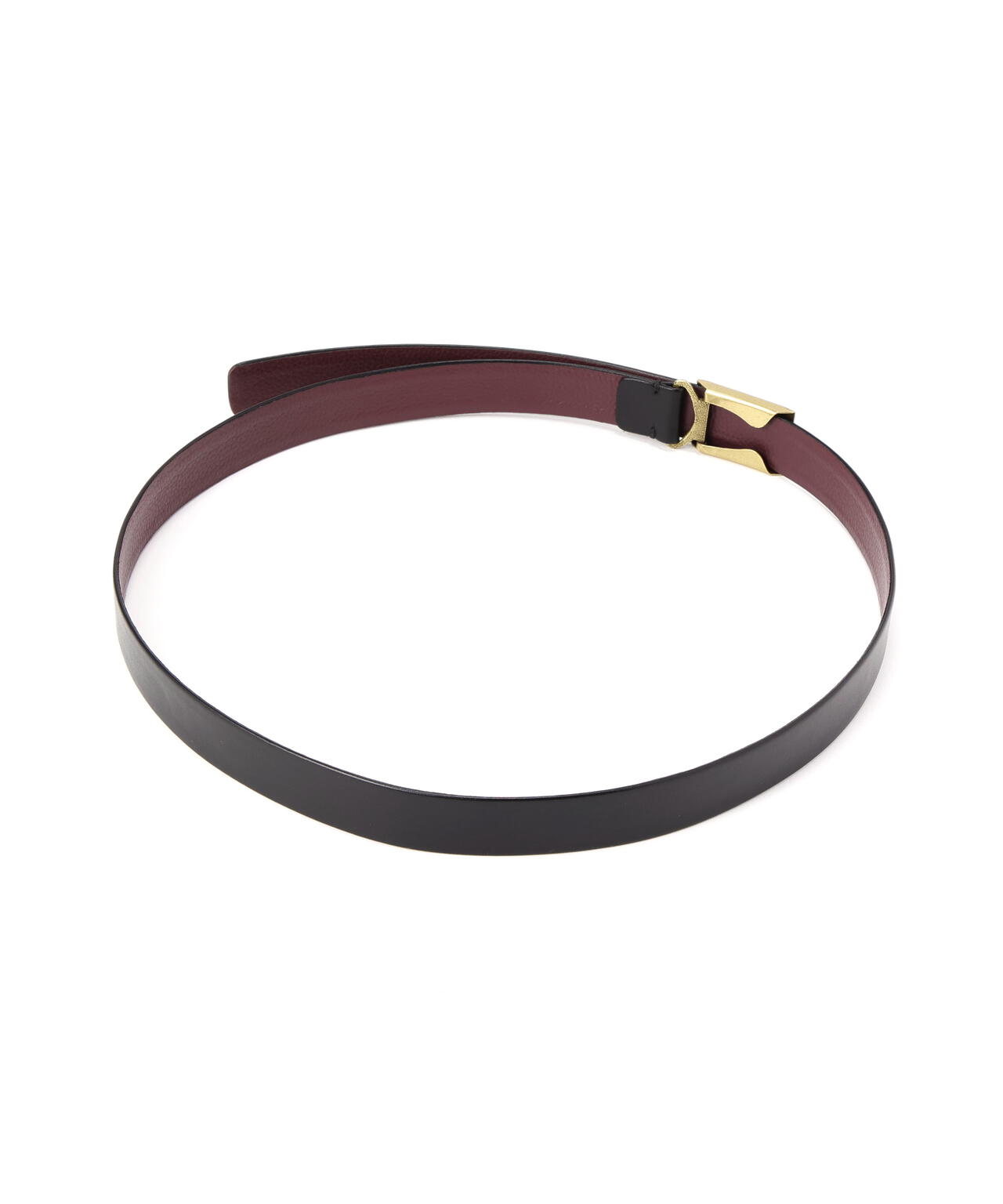 YLEVE / LEATHER BUCKLED BELT