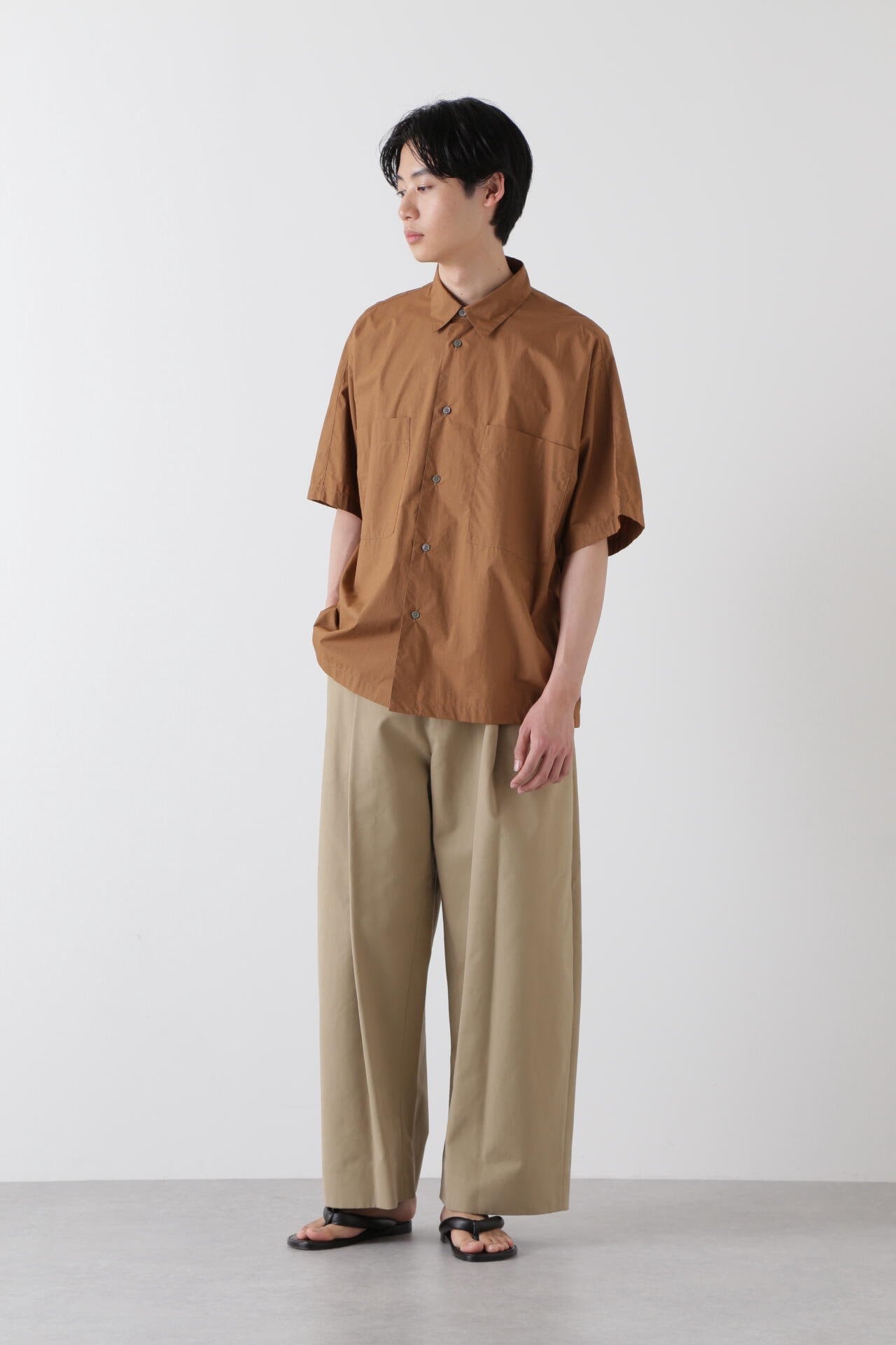 STUDIO NICHOLSON / PEACHED COTTON TWILL DEEP PLEAT VOLUME PANT