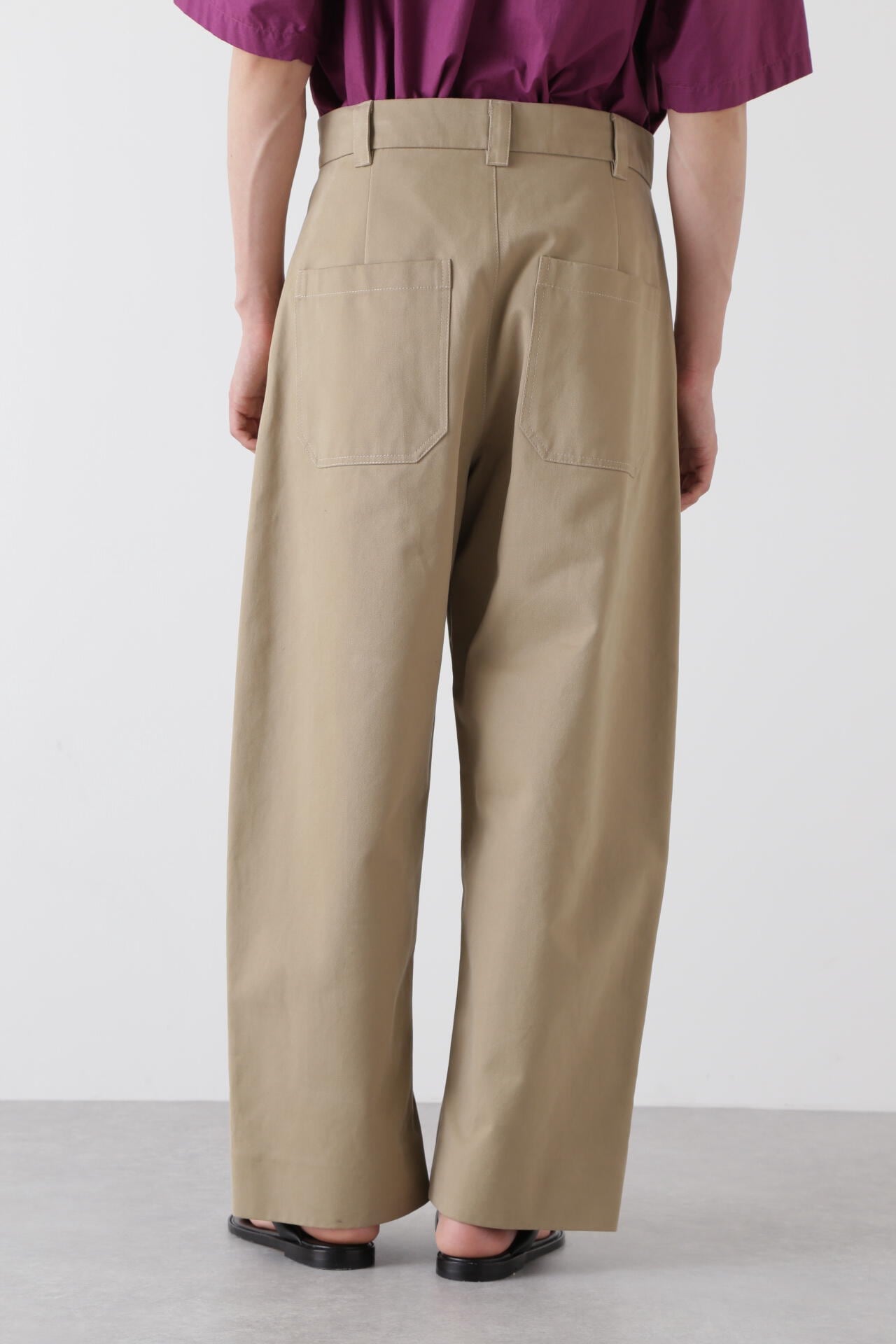 STUDIO NICHOLSON / PEACHED COTTON TWILL DEEP PLEAT VOLUME PANT