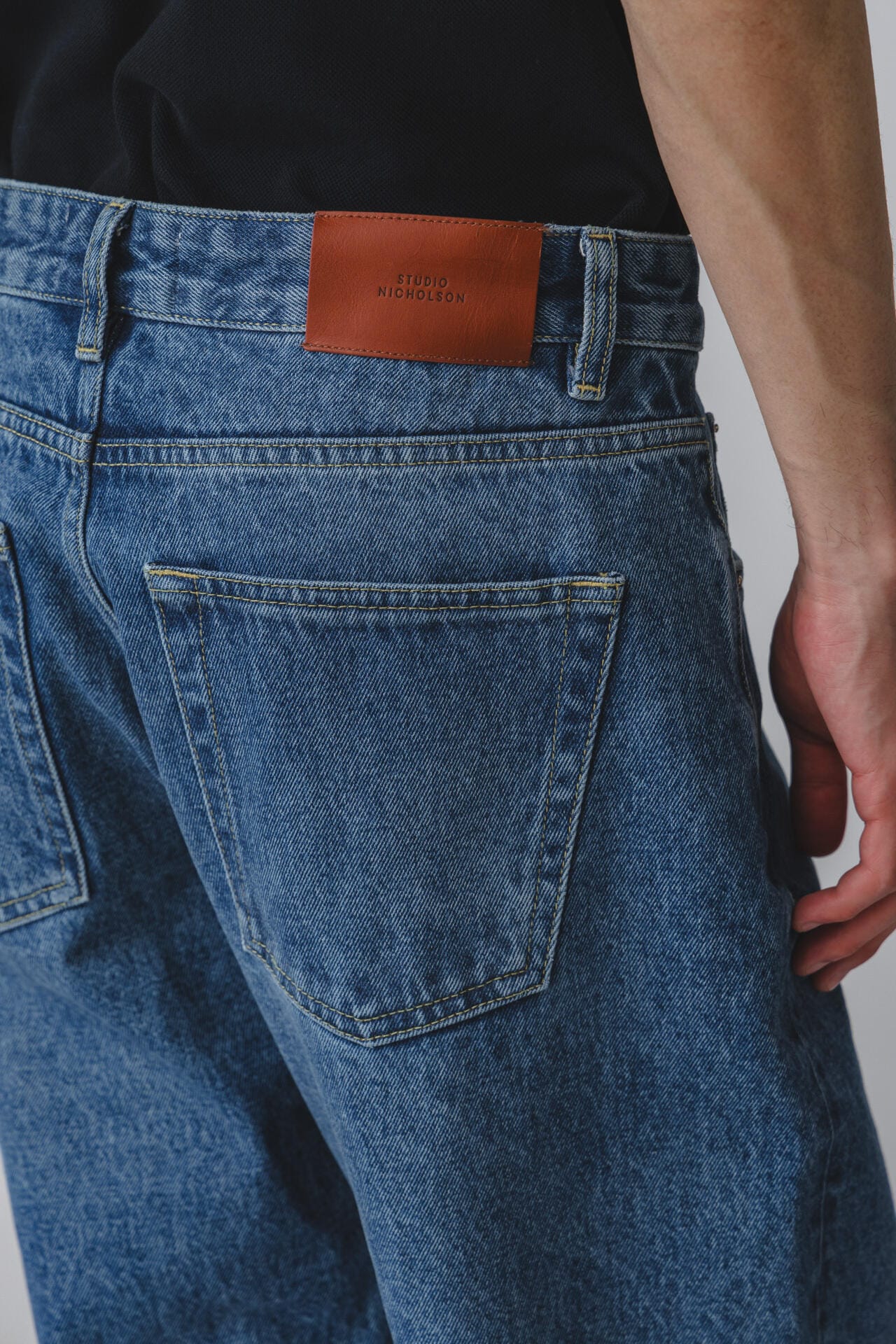 STUDIO NICHOLSON / 14OZ REGEN DENIM LOW RISE STRAIGHT LEG PANT