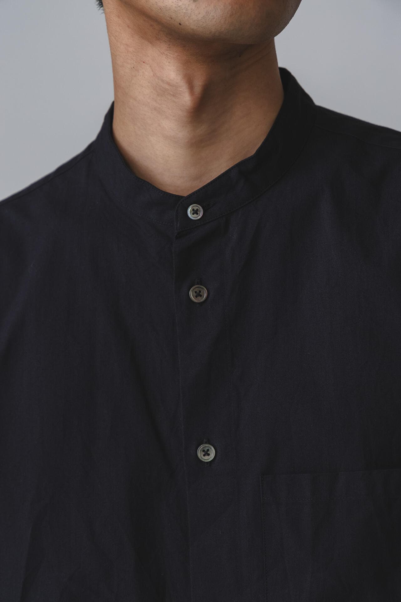 GOODNEIGHBORS SHIRTS / BASUKIA  BAND COLLAR SH