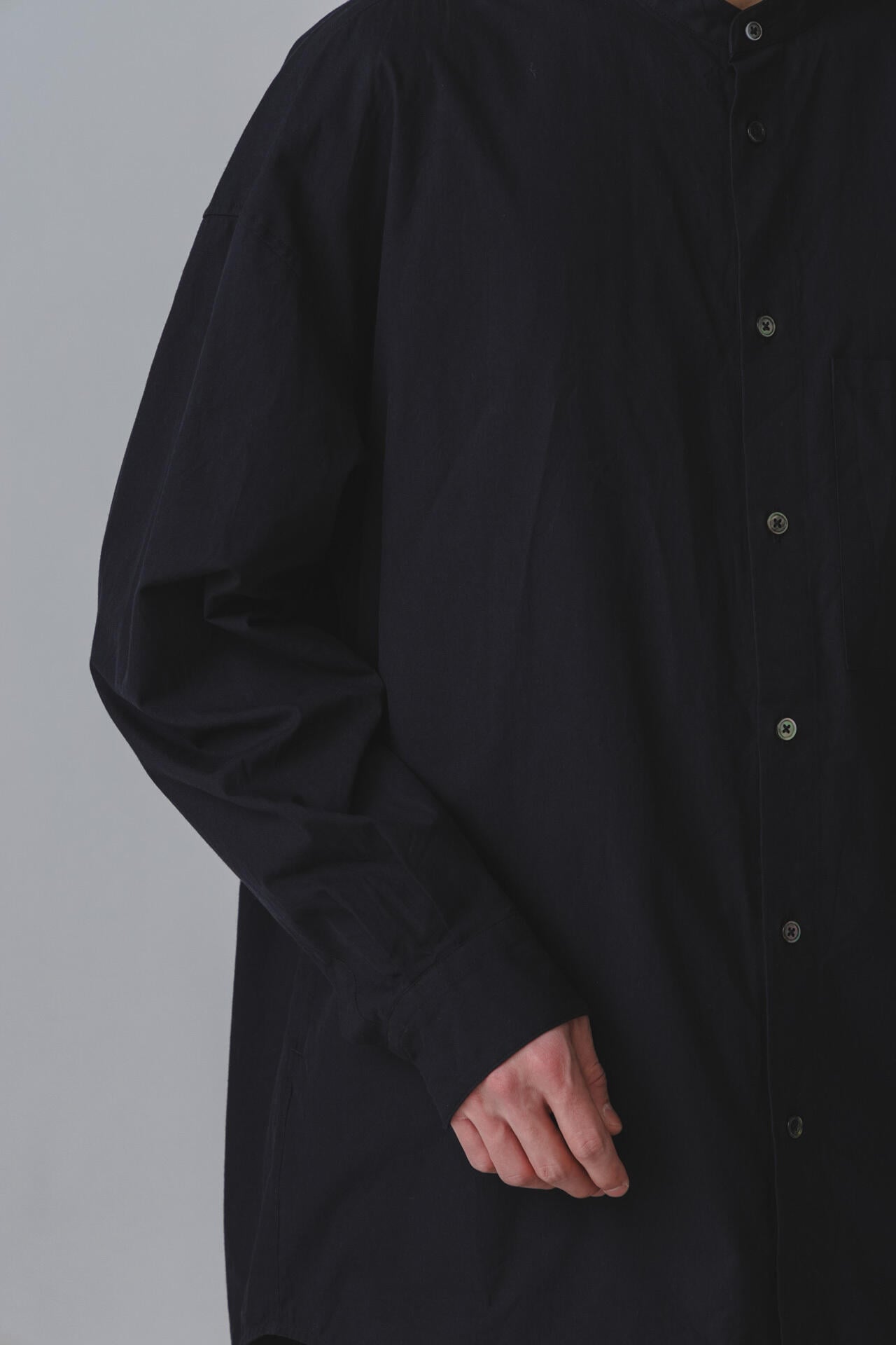 GOODNEIGHBORS SHIRTS / BASUKIA  BAND COLLAR SH