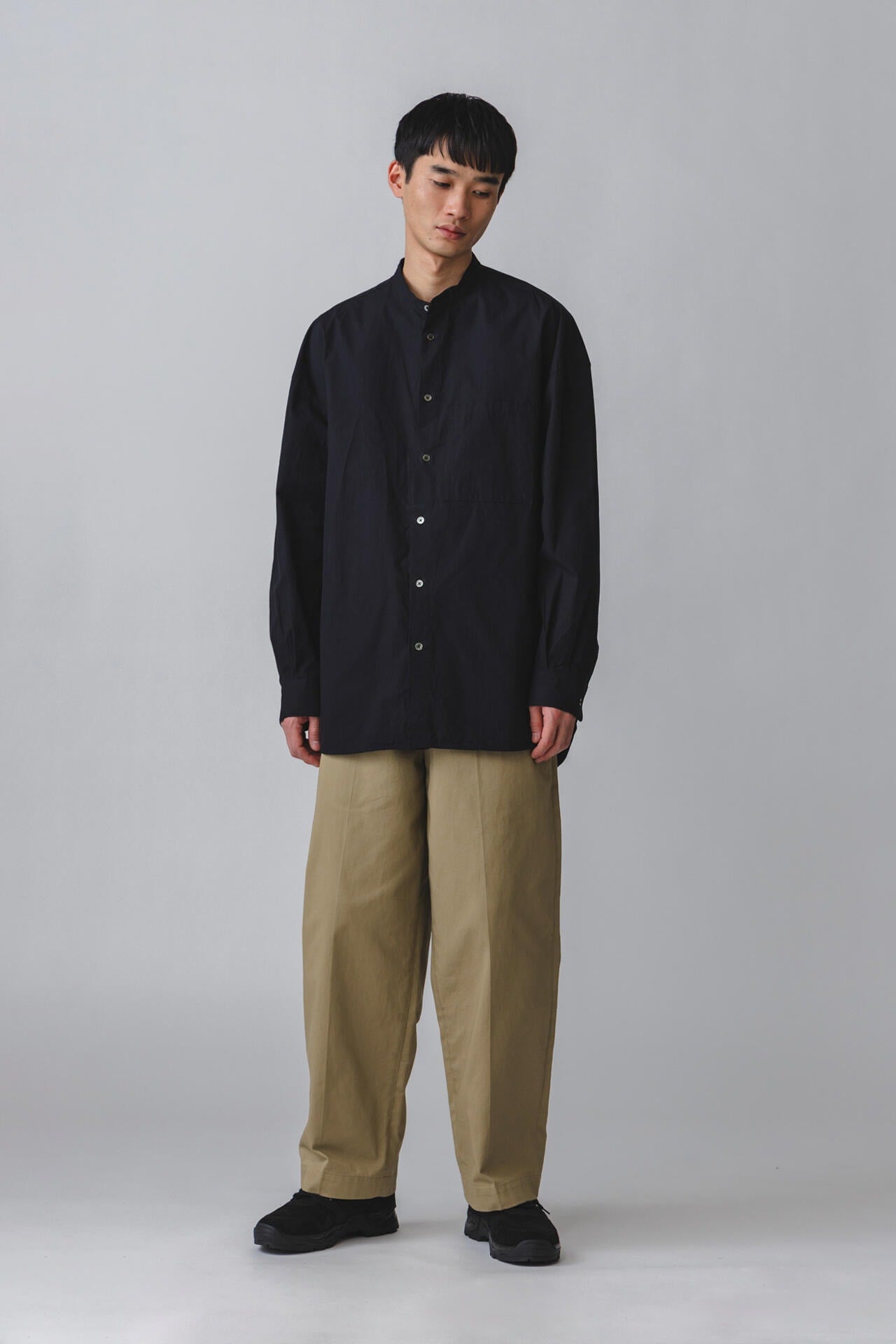 GOODNEIGHBORS SHIRTS / BASUKIA  BAND COLLAR SH