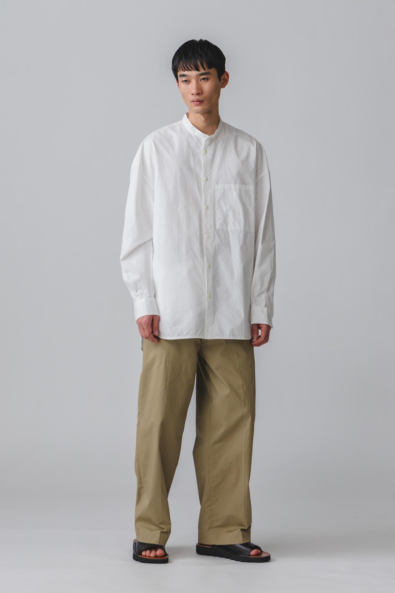 GOODNEIGHBORS SHIRTS / BASUKIA  BAND COLLAR SH