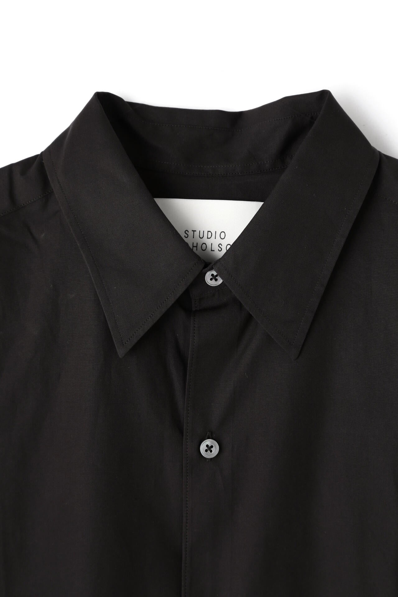 STUDIO NICHOLSON / MATTE COTTON POPLIN OVERSIZED SHORT SLEEVE SHIRT