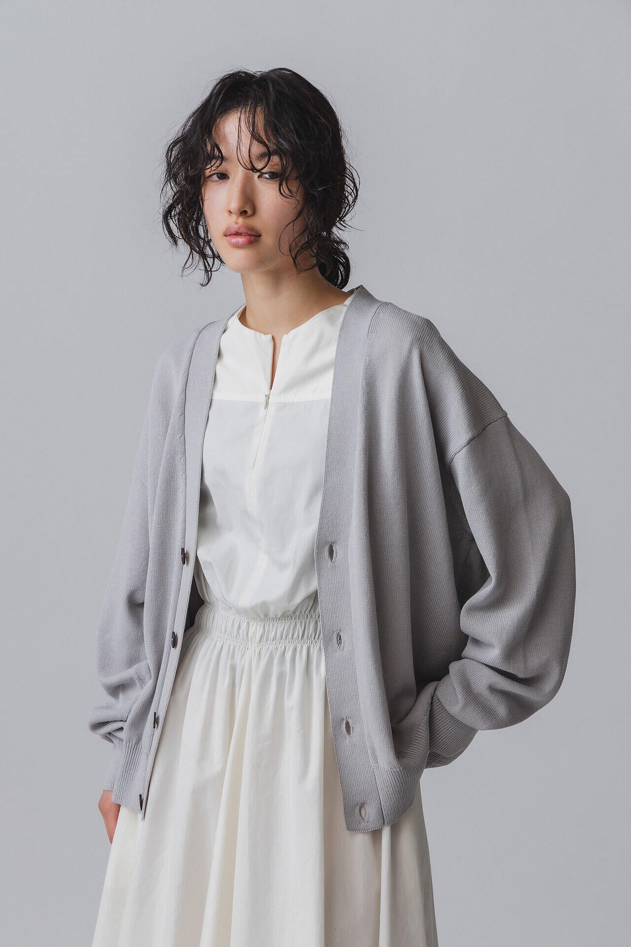 ［別注］STUDIO NICHOLSON / ICE CREPE COTTON 7GG CARDIGAN