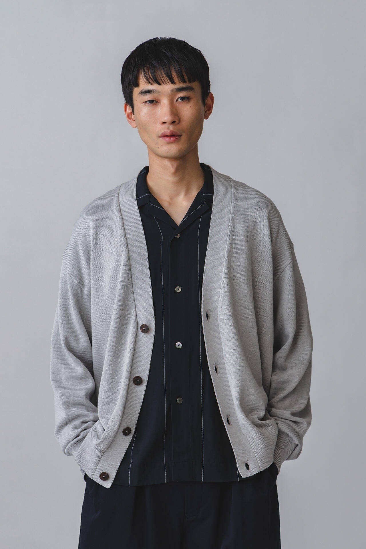 ［別注］STUDIO NICHOLSON / ICE CREPE COTTON 7GG CARDIGAN