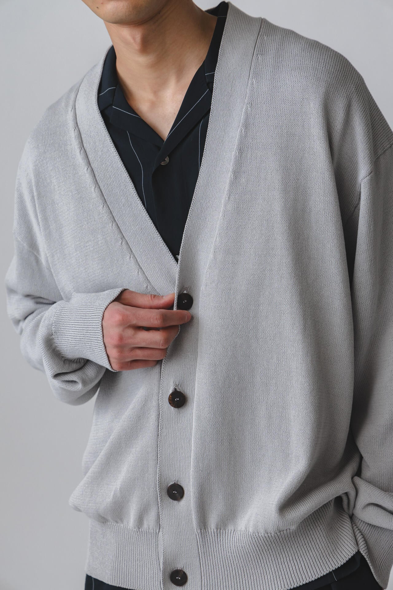 ［別注］STUDIO NICHOLSON / ICE CREPE COTTON 7GG CARDIGAN