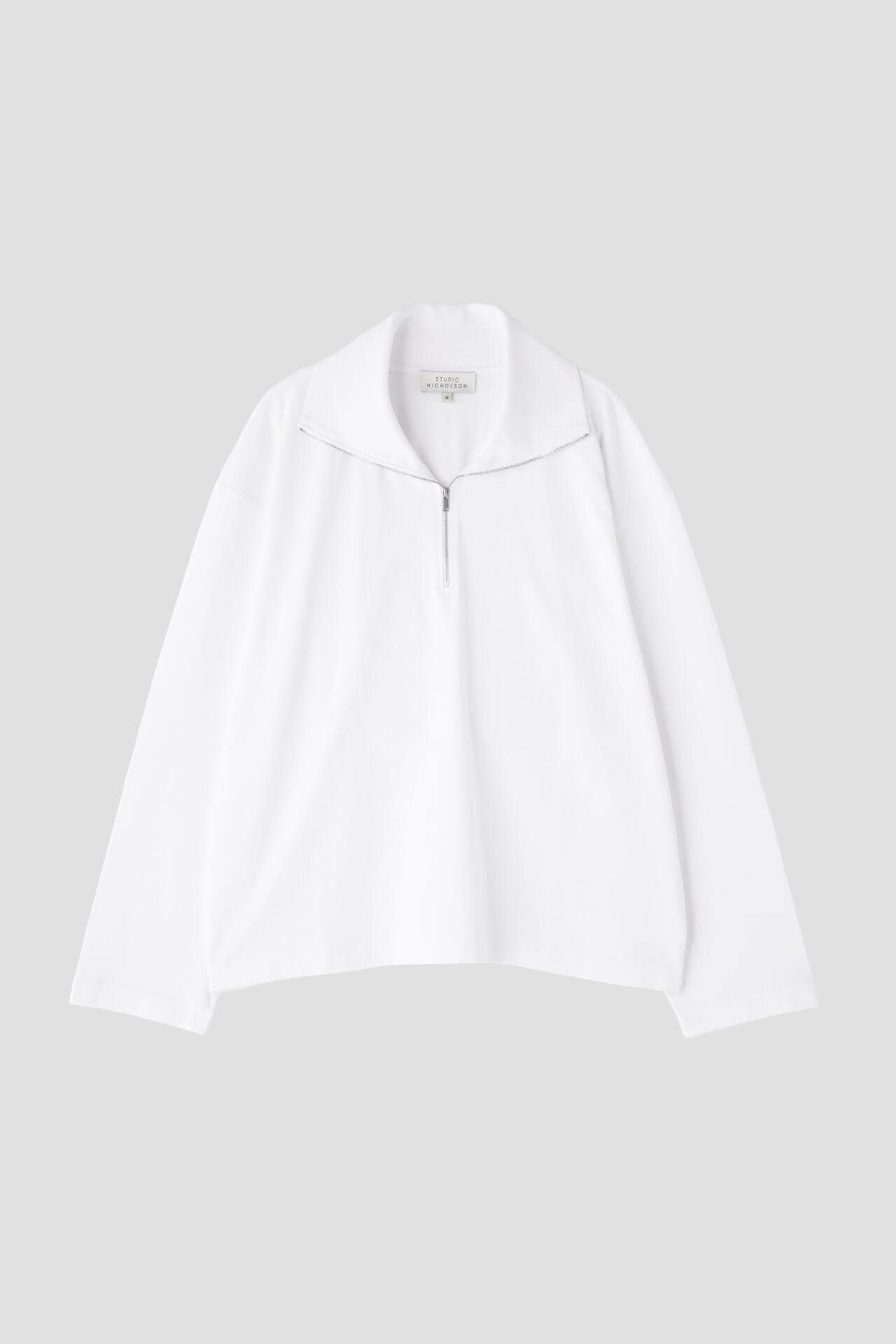 STUDIO NICHOLSON / DRY HEAVY COTTON ZIP THROUGH ROLL NECK