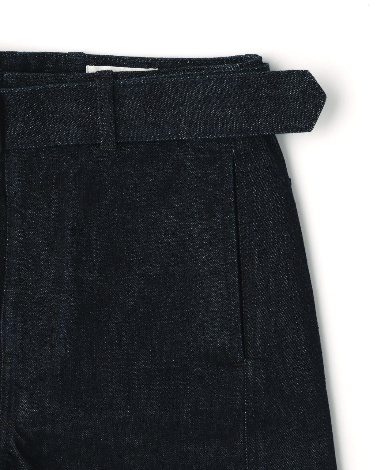 LEMAIRE / HEAVY INDIGO DENIM TWISTED BELTED PANTS