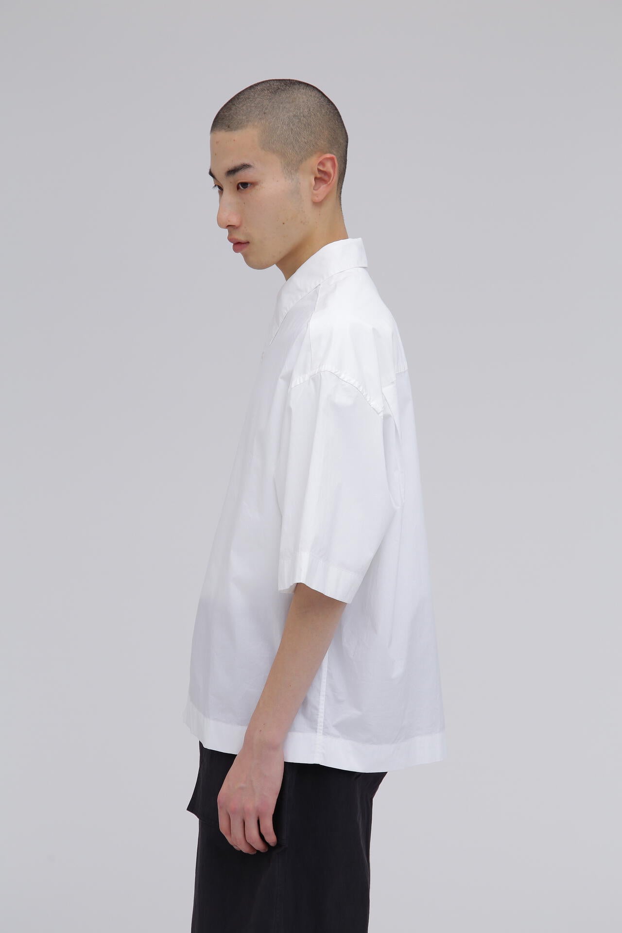 STUDIO NICHOLSON / JAPANESE COTTON NYLON SHORT SLEEVE BOXY SHIRT