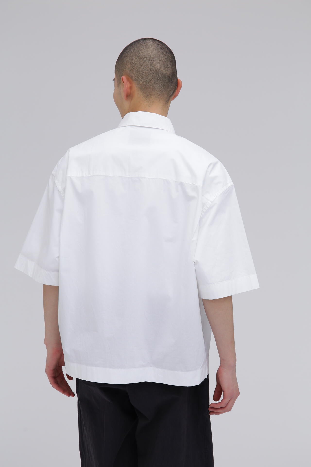 STUDIO NICHOLSON / JAPANESE COTTON NYLON SHORT SLEEVE BOXY SHIRT