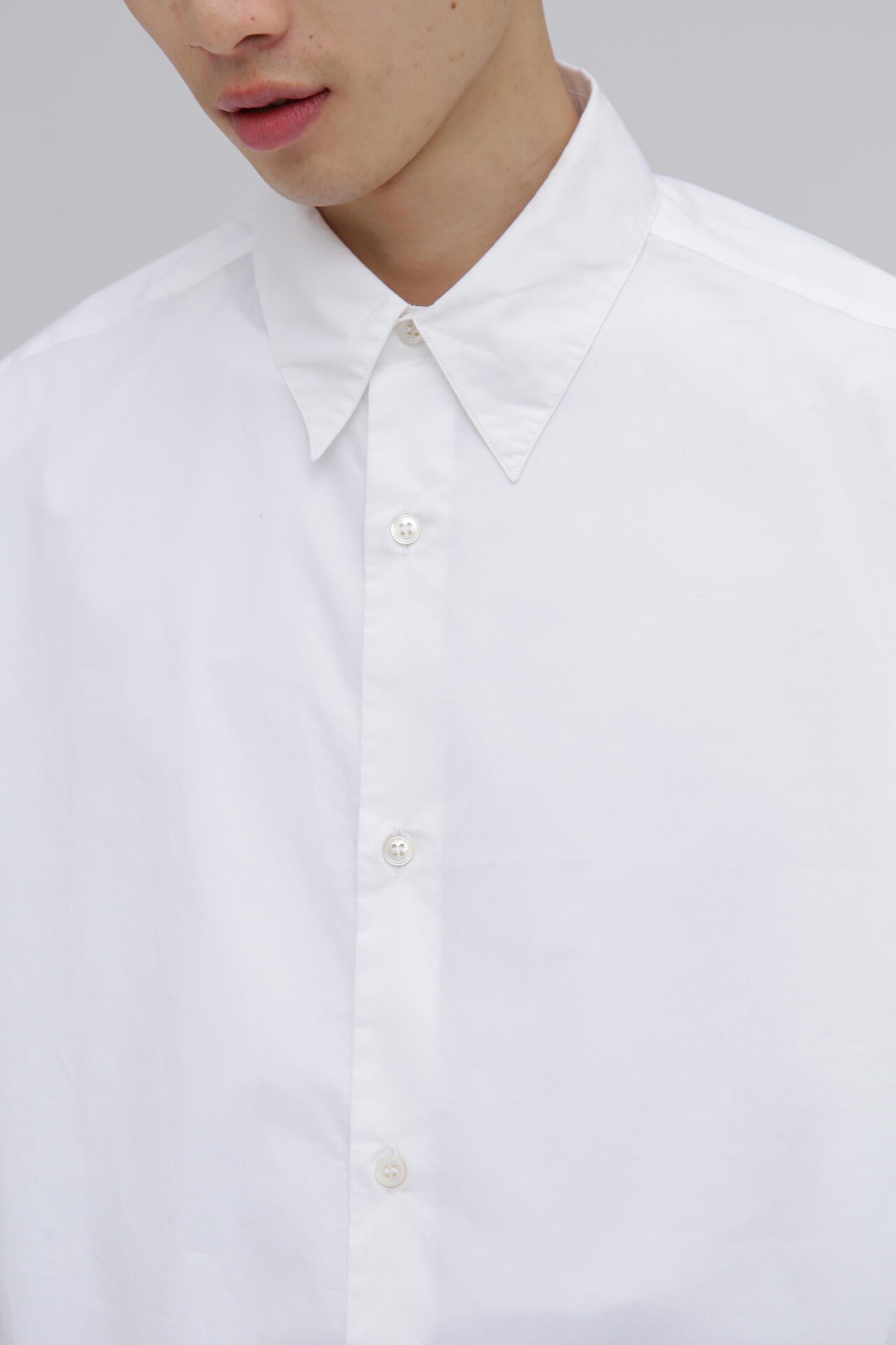 STUDIO NICHOLSON / JAPANESE COTTON NYLON SHORT SLEEVE BOXY SHIRT