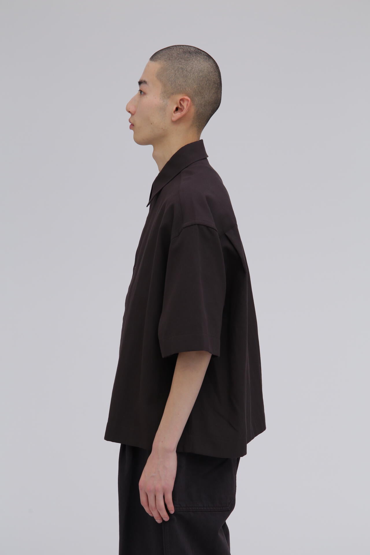 STUDIO NICHOLSON / JAPANESE COTTON NYLON SHORT SLEEVE BOXY SHIRT
