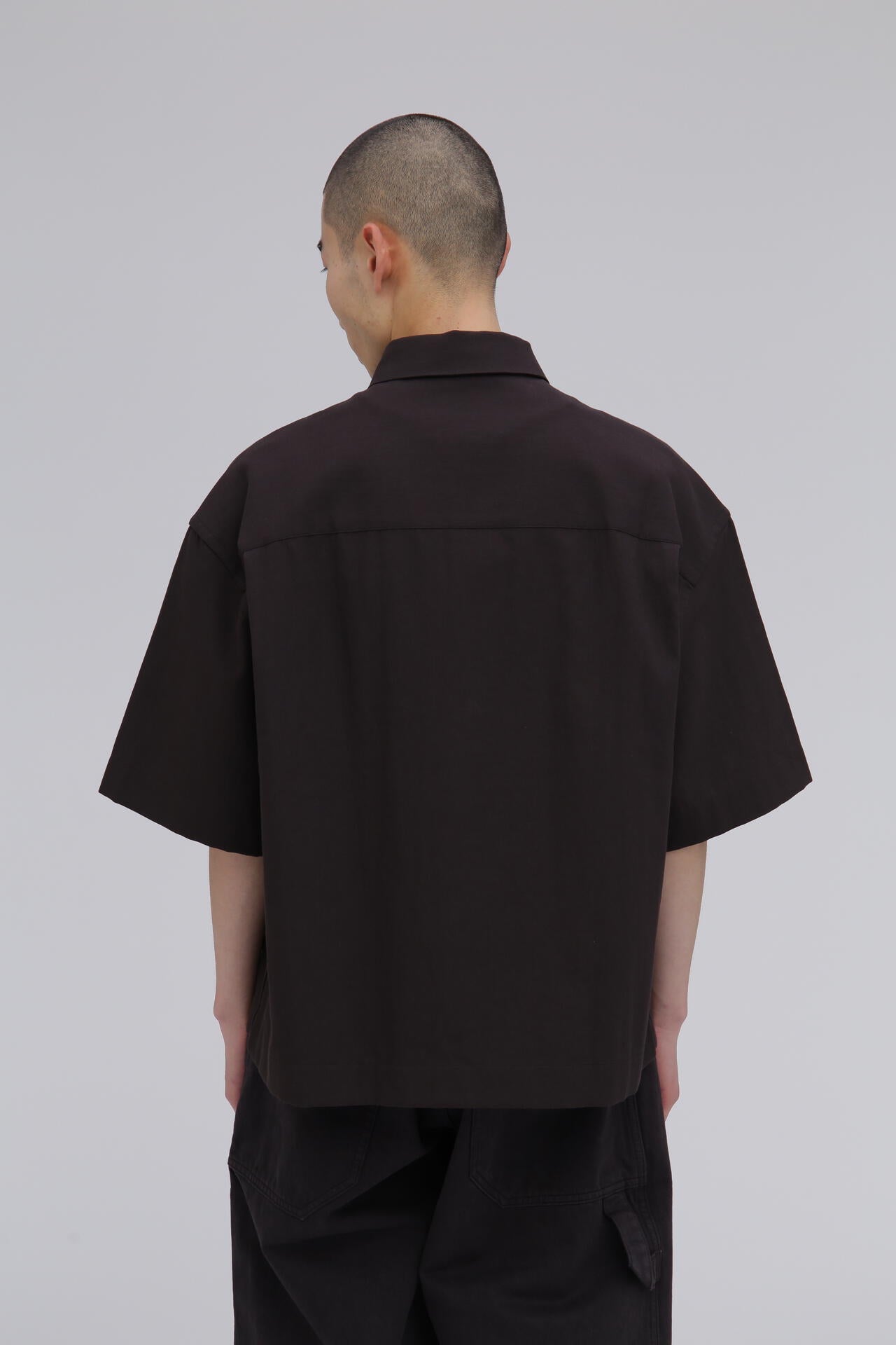 STUDIO NICHOLSON / JAPANESE COTTON NYLON SHORT SLEEVE BOXY SHIRT