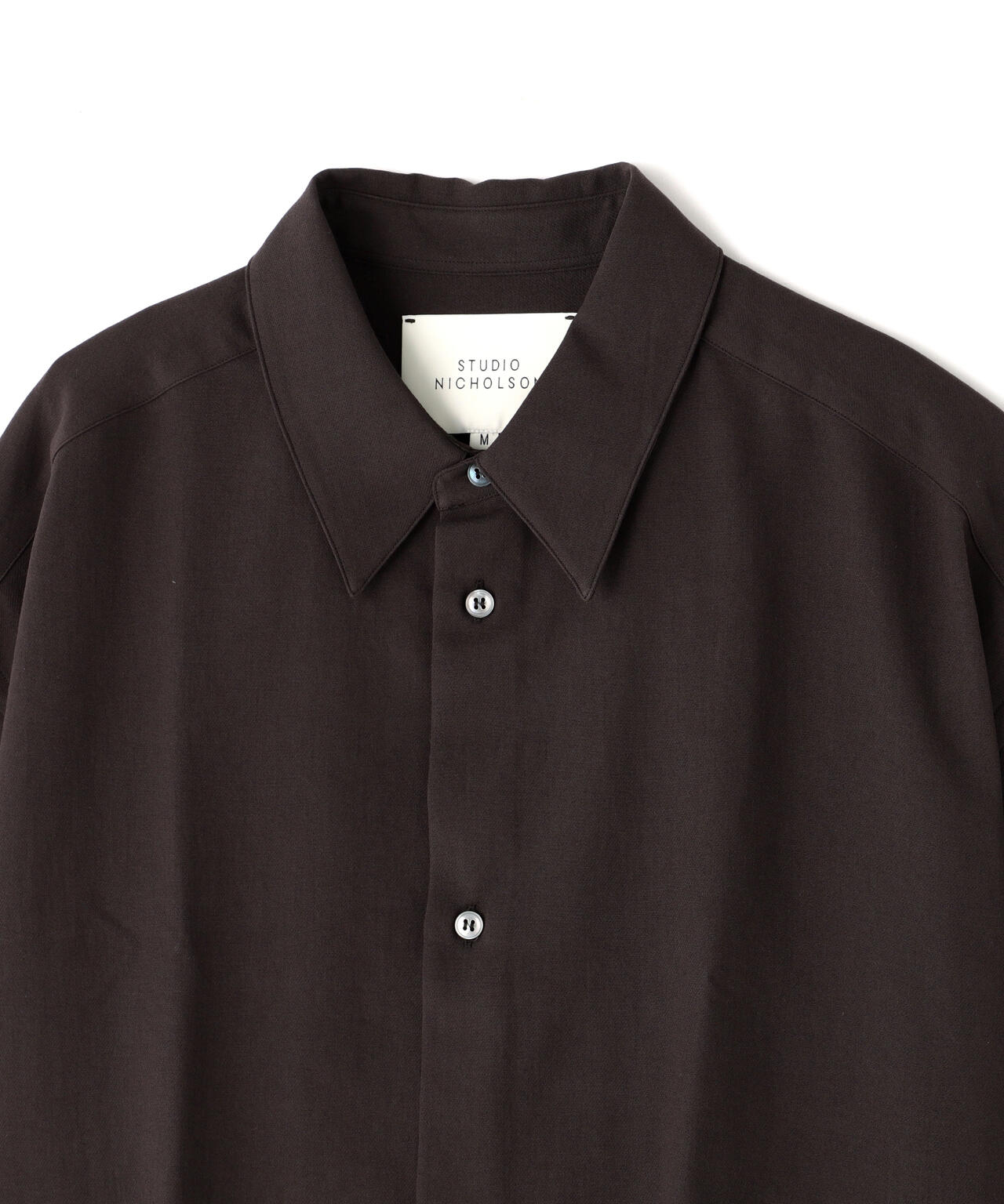STUDIO NICHOLSON / JAPANESE COTTON NYLON SHORT SLEEVE BOXY SHIRT