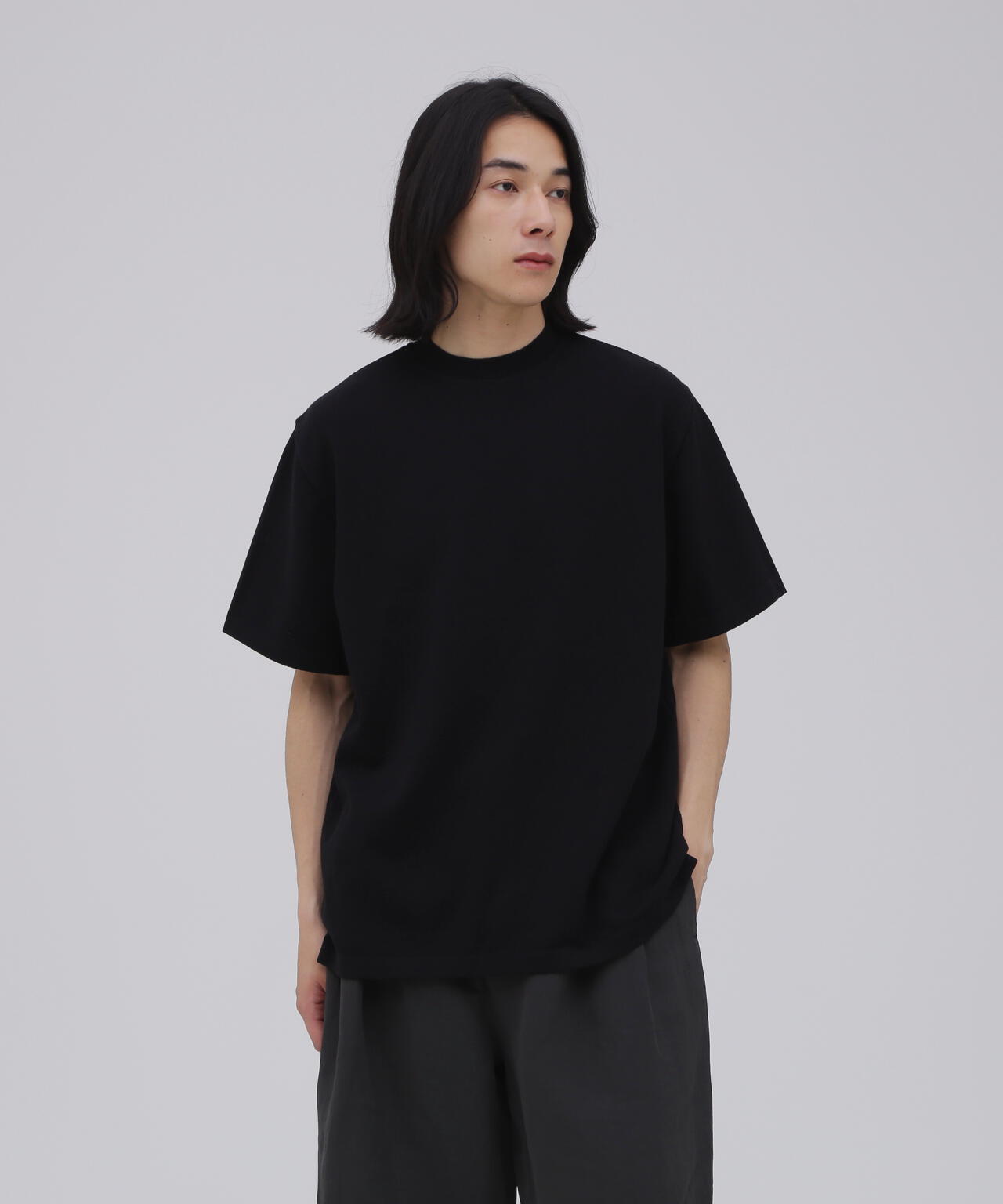Yonetomi / LIGHT WAVE COTTON KNIT TEE (SOLID)
