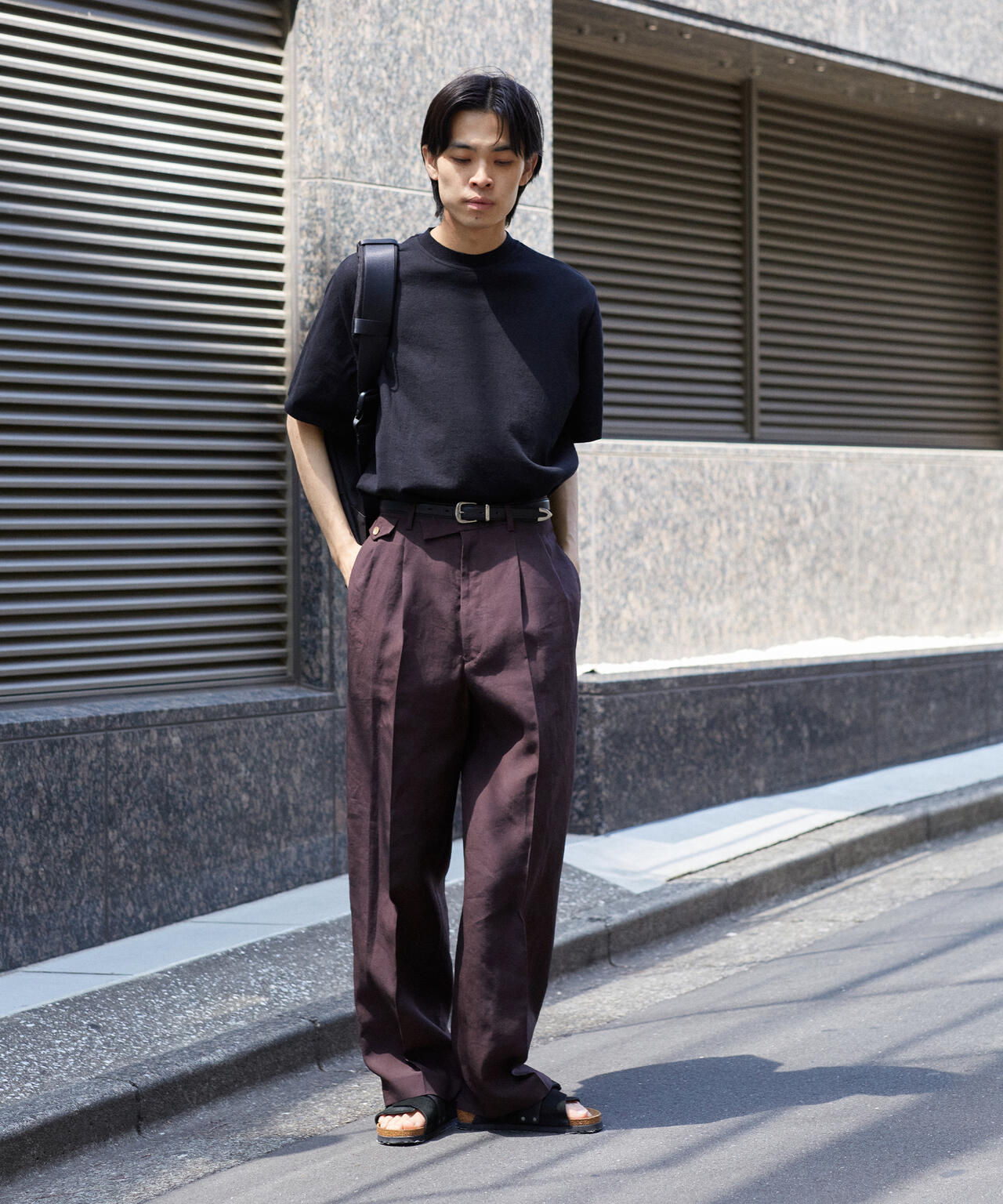 Yonetomi / LIGHT WAVE COTTON KNIT TEE (SOLID)