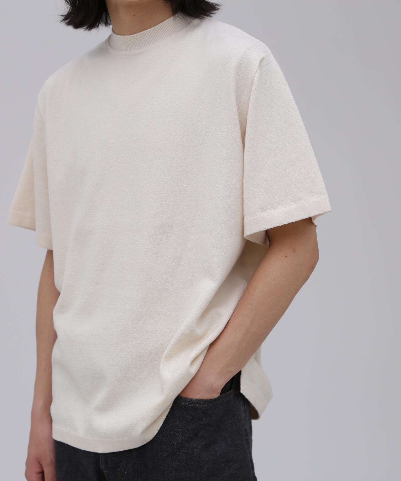 Yonetomi / LIGHT WAVE COTTON KNIT TEE (SOLID)