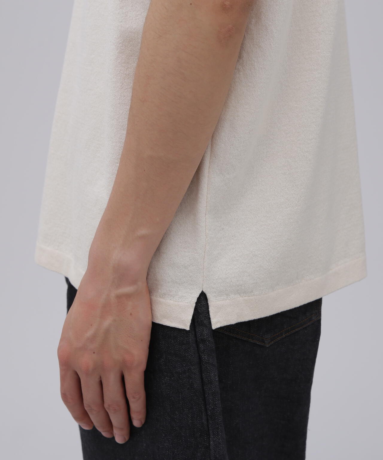Yonetomi / LIGHT WAVE COTTON KNIT TEE (SOLID)
