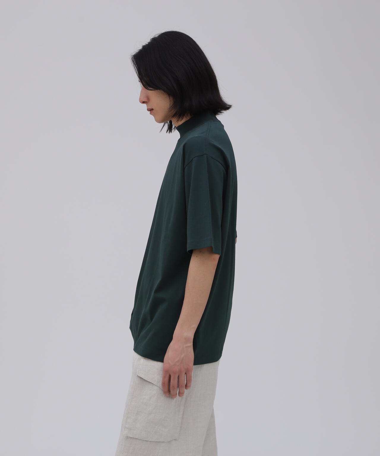 ATON / DRY COTTON JERSEY STANDARD MOCKNECK T-SHIRT