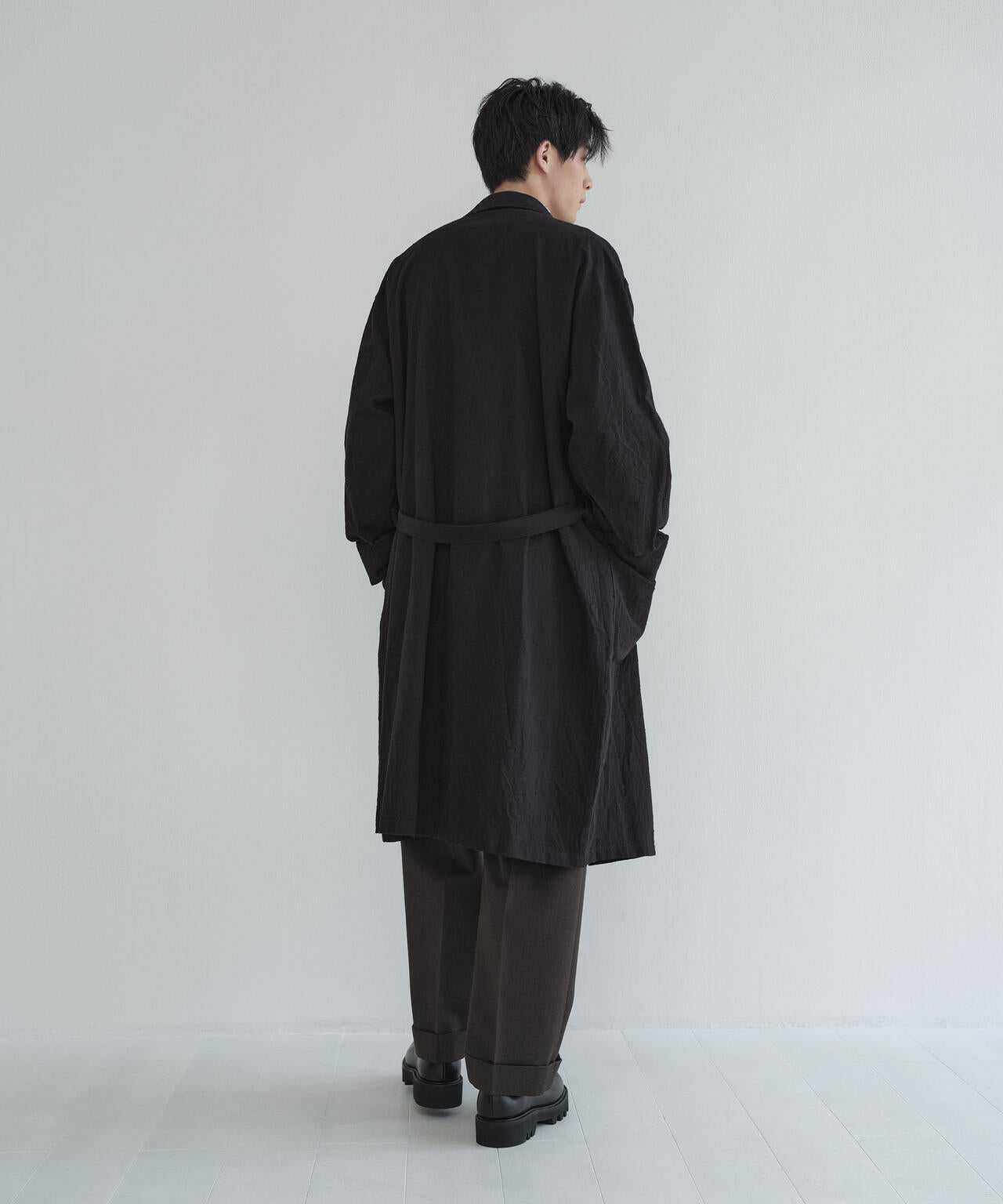 [別注] blurhms / SILK COTTN NEP PLAID COAT
