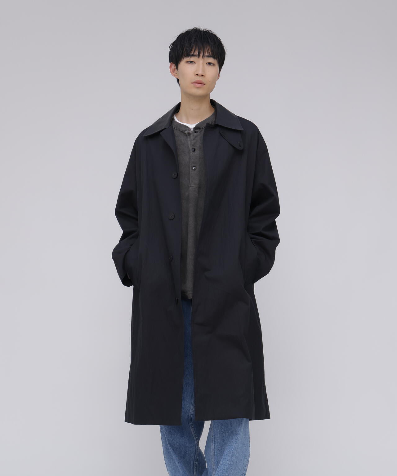 STUDIO NICHOLSON / WASHED WEATHER CLOTH TRENCH COAT