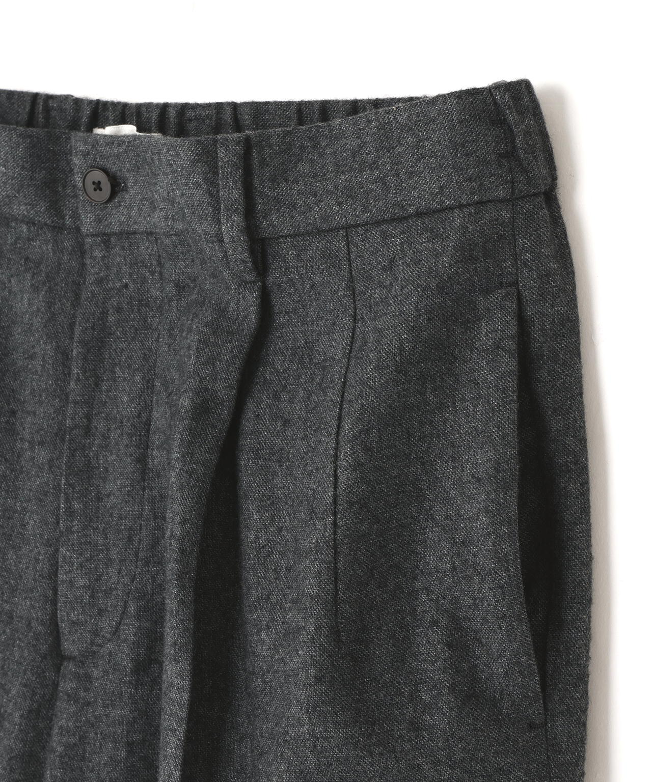 ATON / LINEN WOOL TWILL LOOSE FIT PANTS