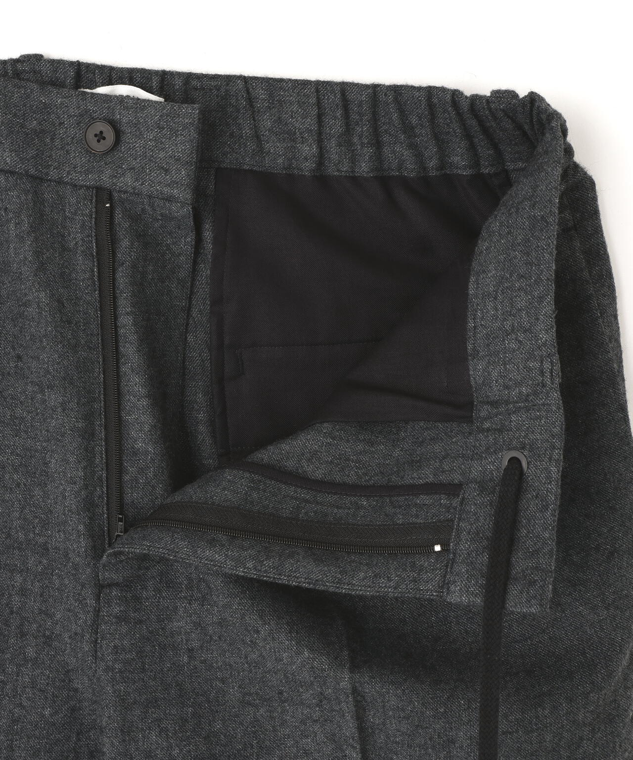 ATON / LINEN WOOL TWILL LOOSE FIT PANTS