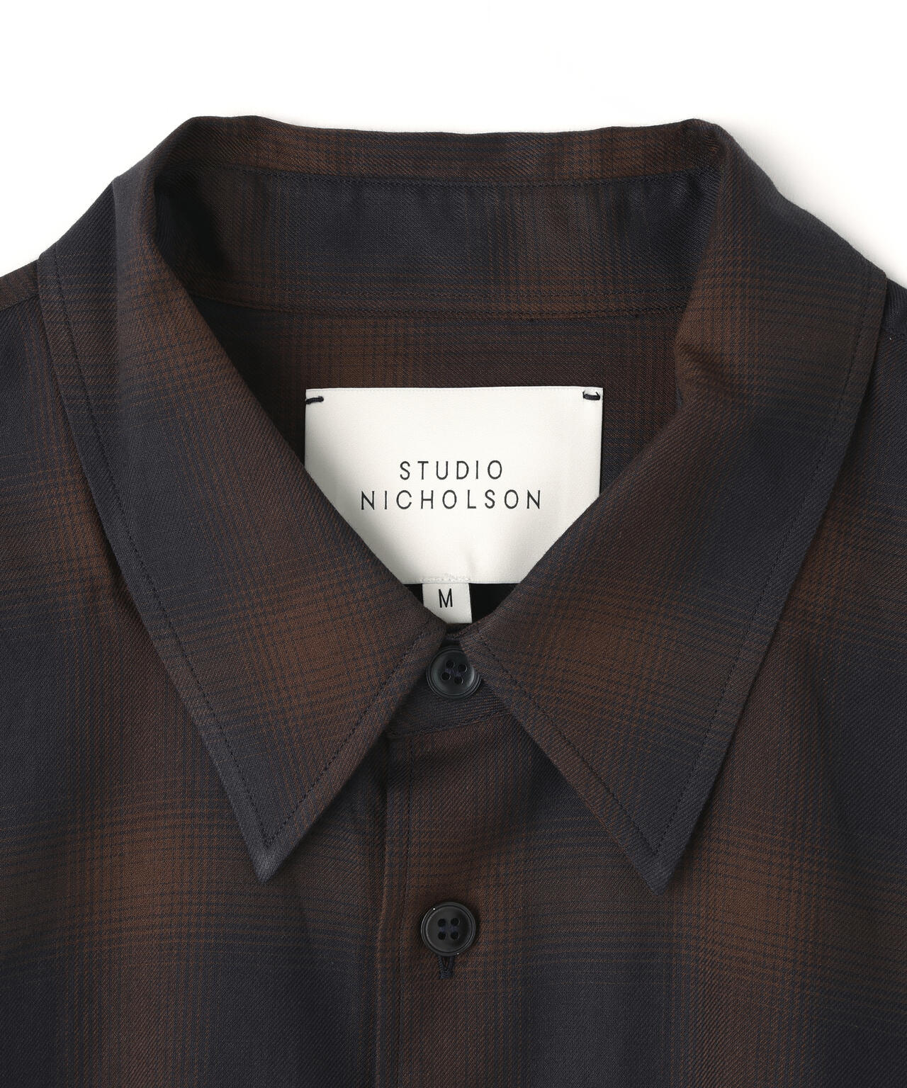 STUDIO NICHOLSON / COTTON CHECK OVERSIZED STRIGHT HEM SHIRT